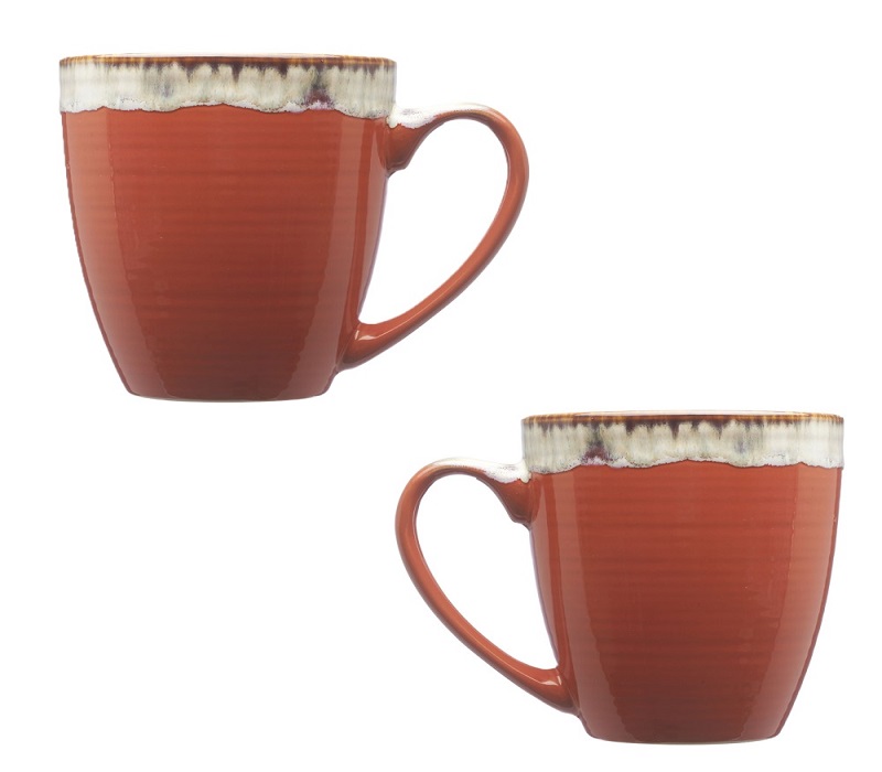 Drip Glaze Rim Ceramic Mug, 17 oz. 6