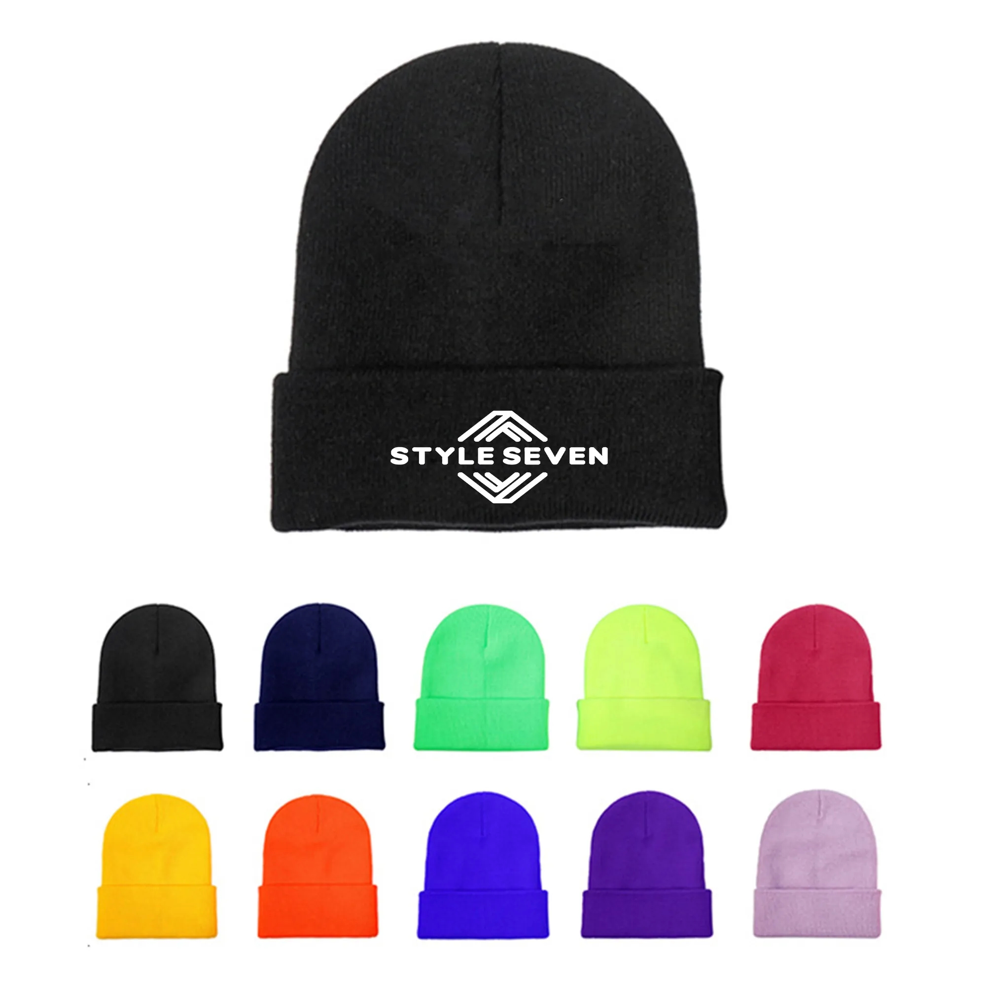 Knit Cap with Ribbed Cuff