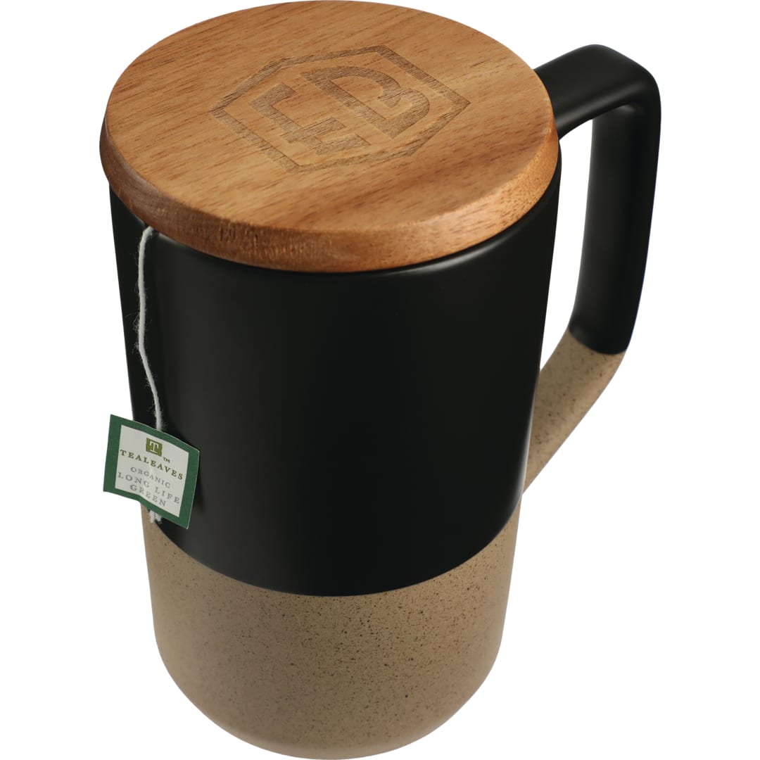 Tahoe Tea & Coffee Ceramic Mug with Wood Lid 16oz 51
