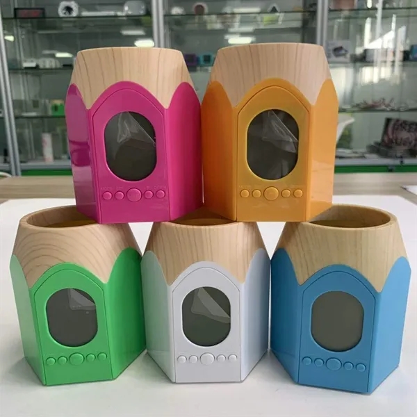 Electronic Calendar Pens Pencil Holder Cup 7