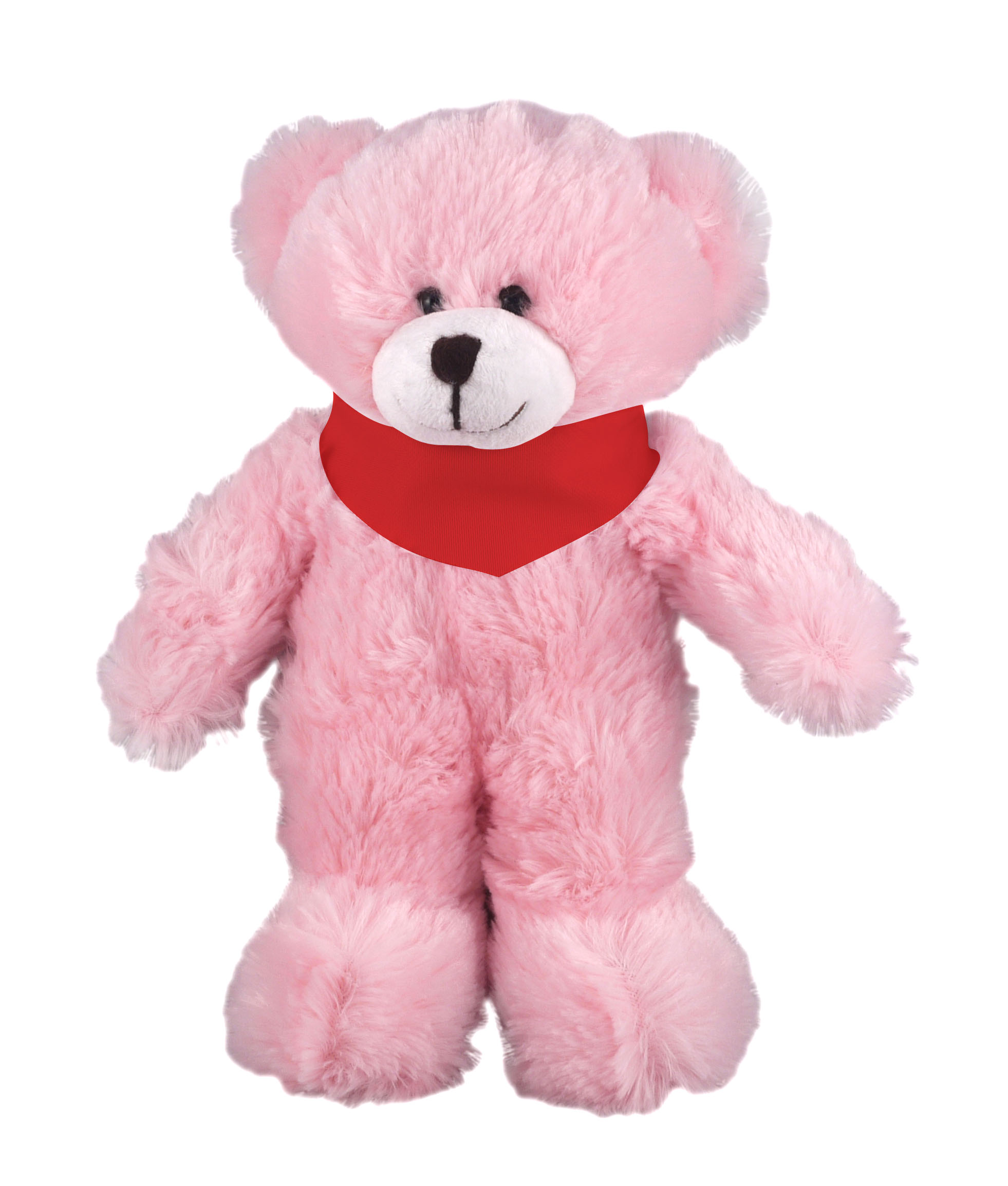 Soft Plush Stuffed Pink Bear with Bandana 2