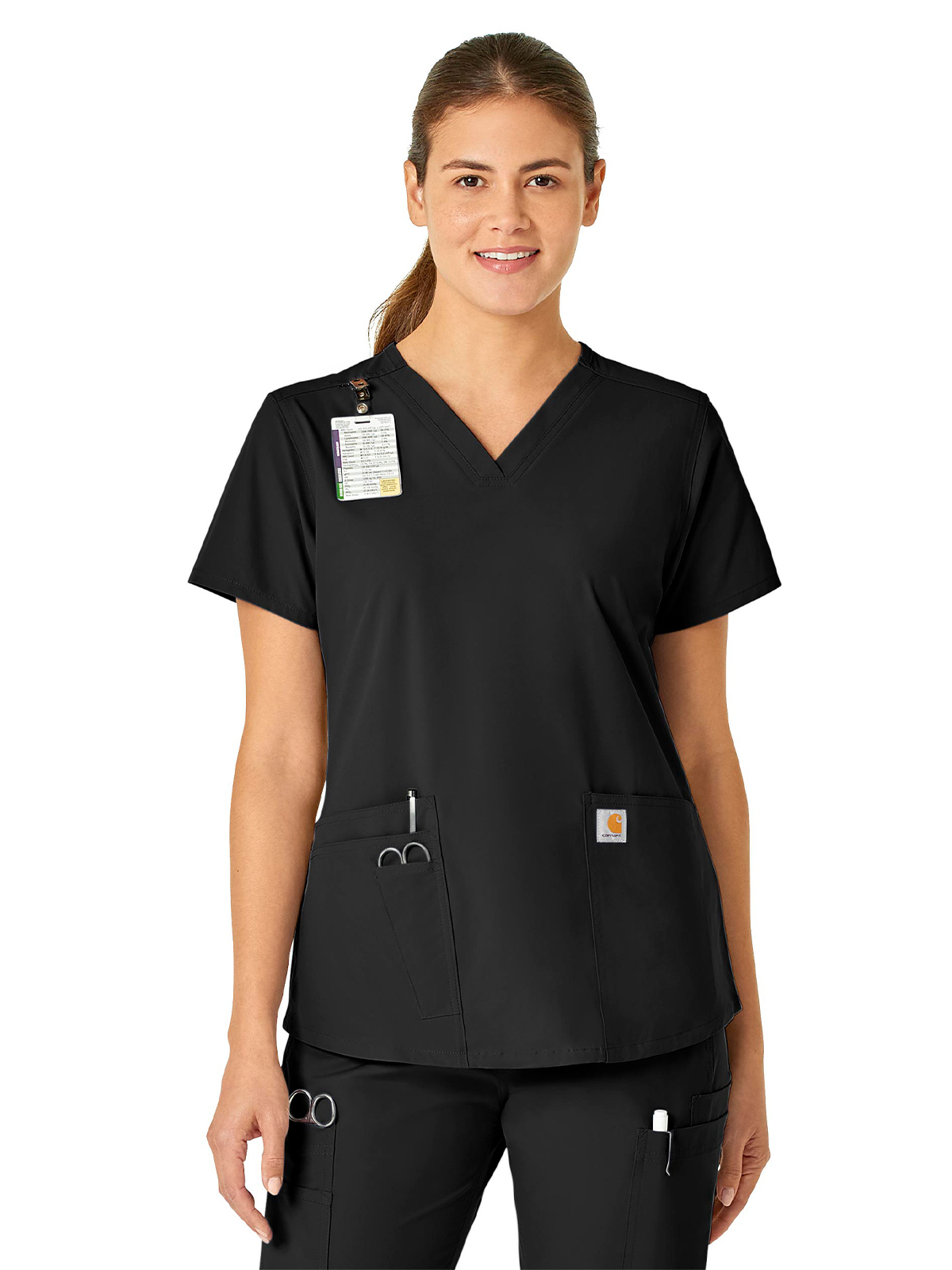 Force Essentials Women's Five-Pocket Modern Fit V-Neck Top