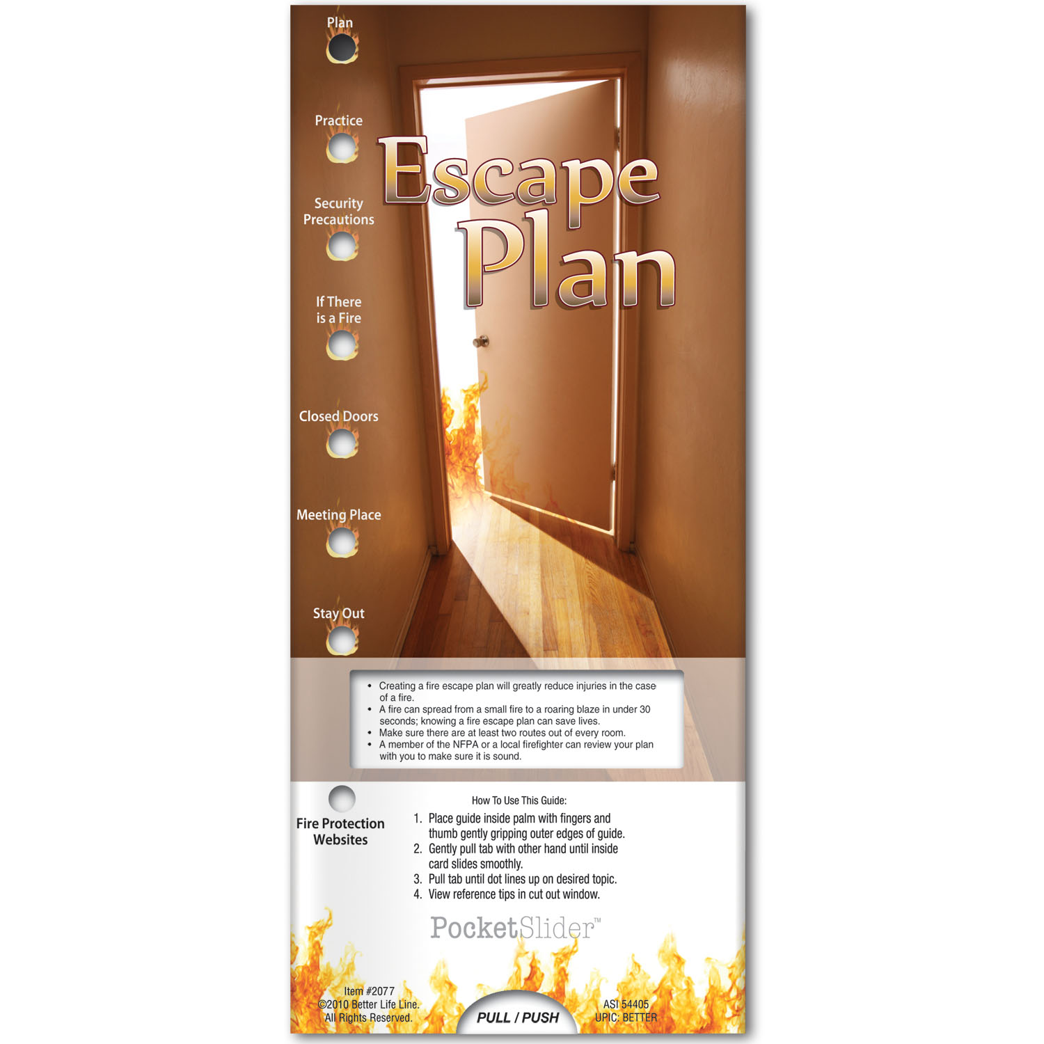 Pocket Slider - Fire Hazards: Home Safety with Escape Plan 2