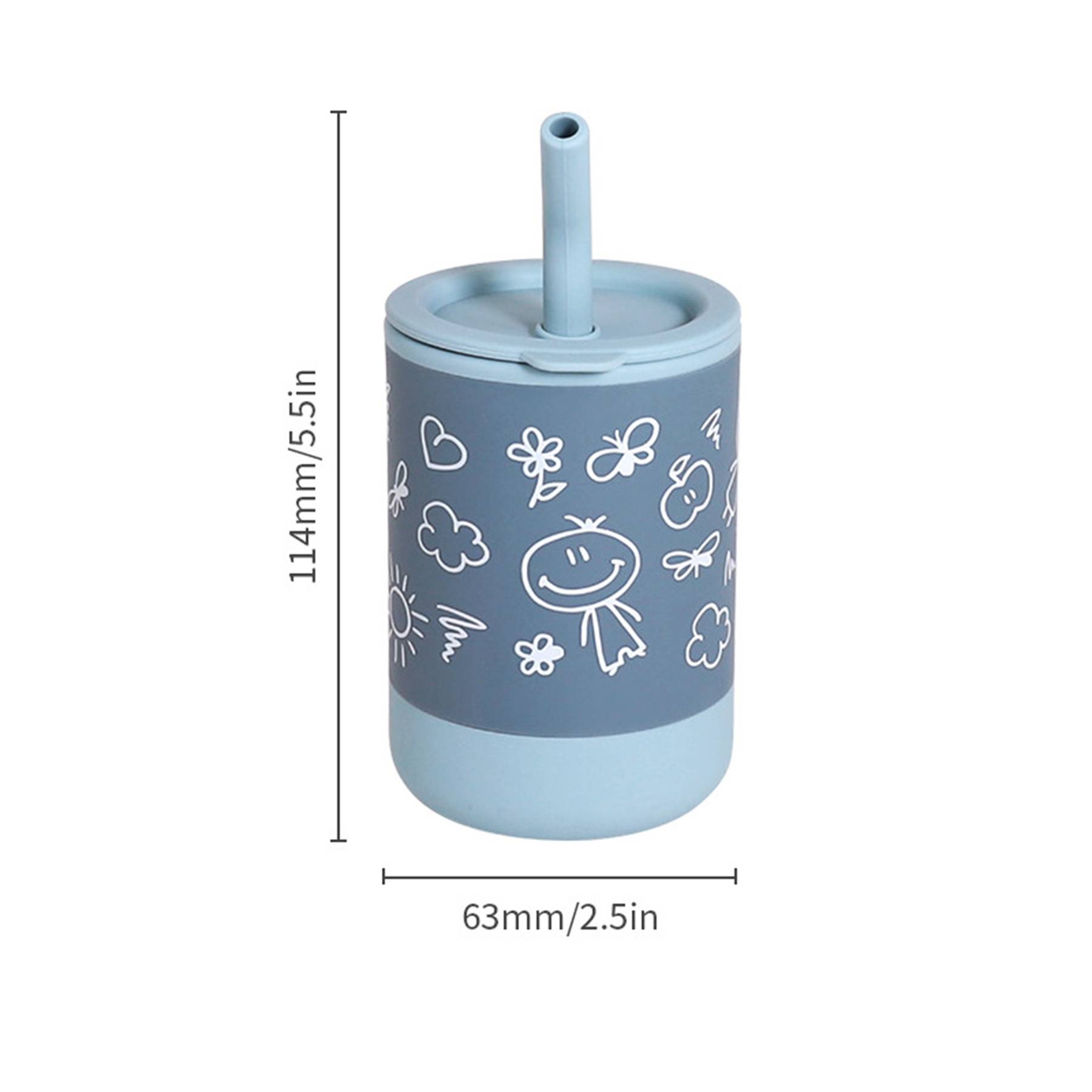 Silicone Training Sippy Cups for Toddler with Straw 3