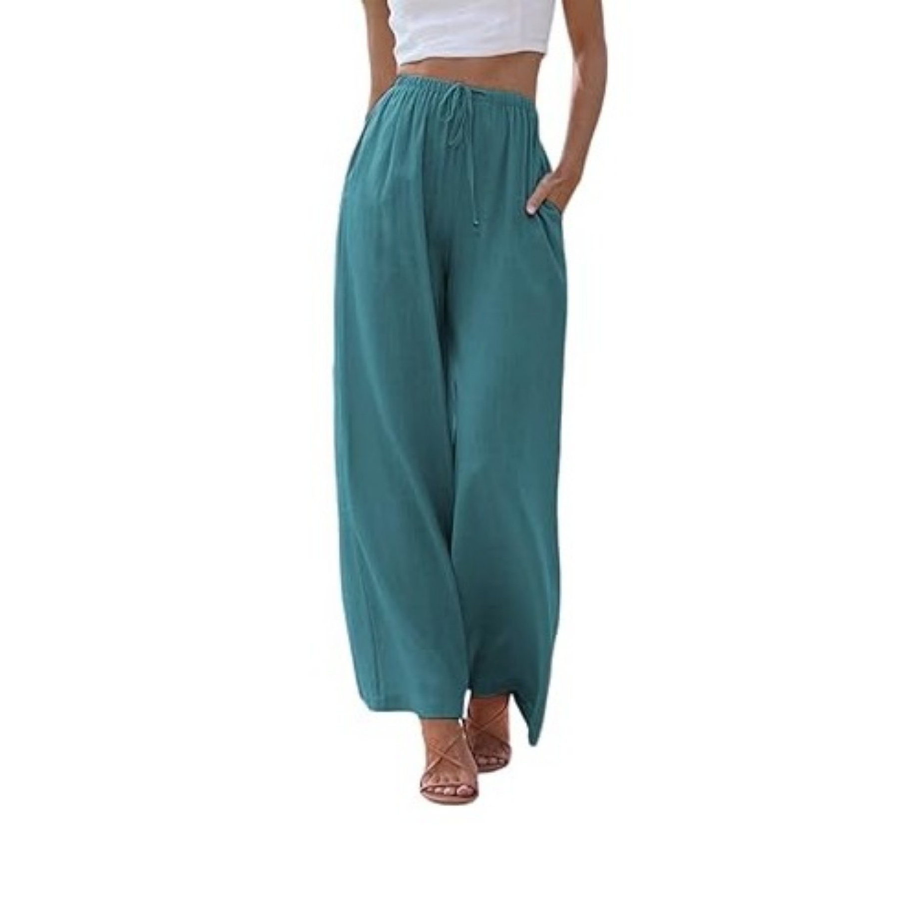 Women's Linen Summer Palazzo Pants 19