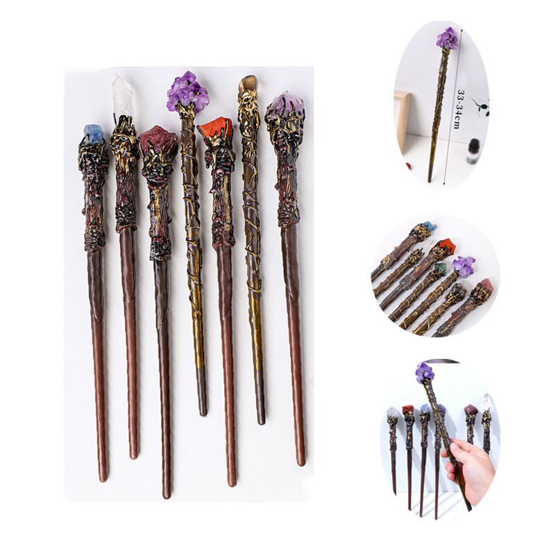 Natural Healing Crystal Scepter Crystal Raw Stone Role Play Wand Crystal Crafts 2