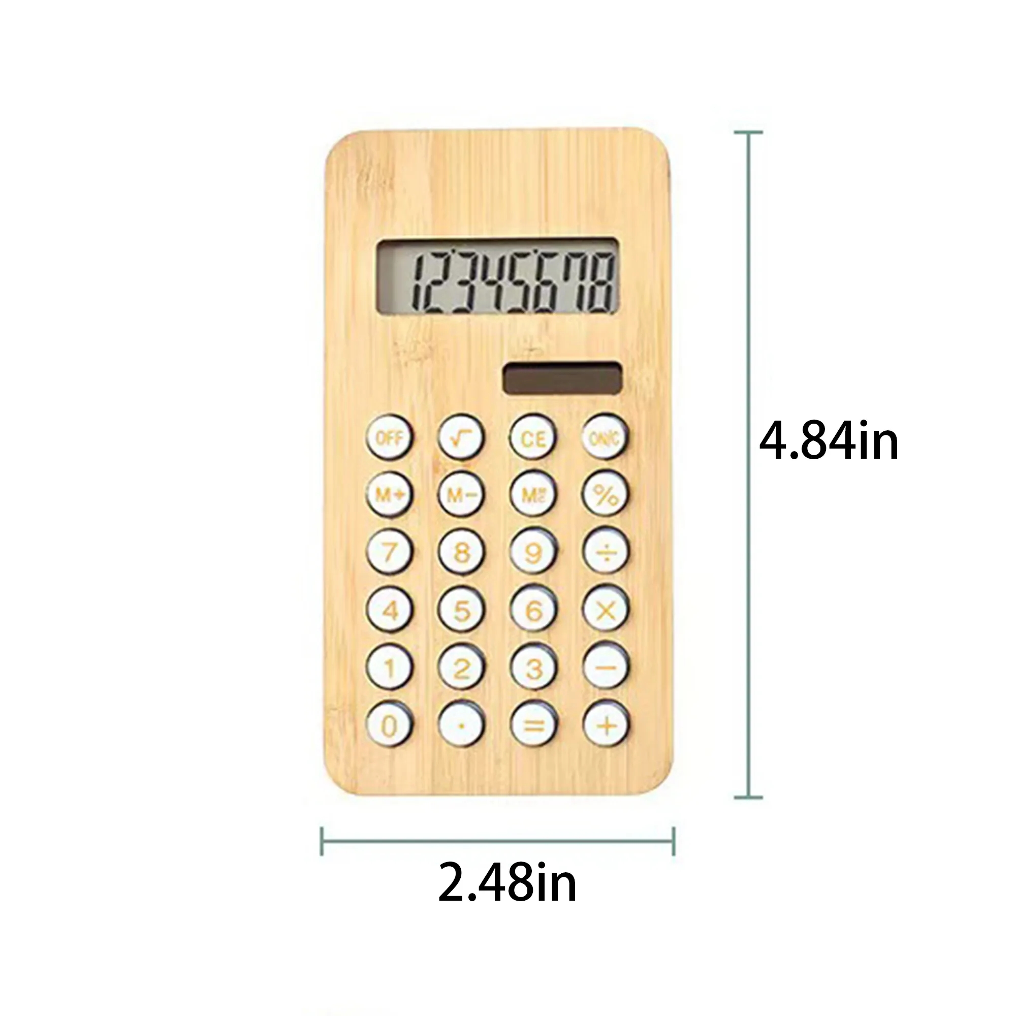 8-Digit Solar-Powered Bamboo Calculator Customizable 3