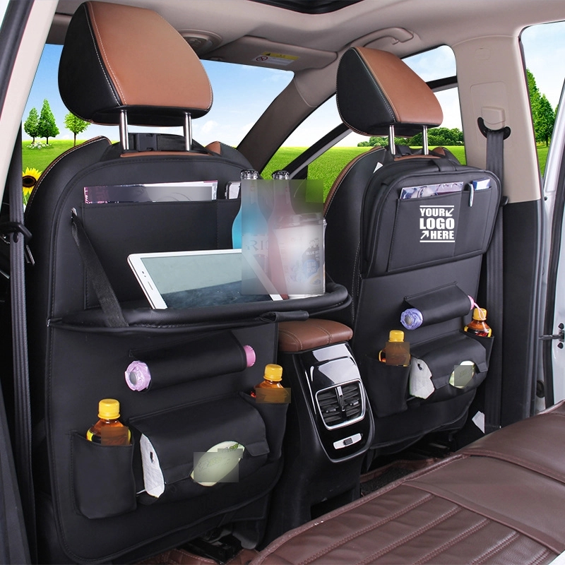 Pu Leather Car Backseat Organizer With Tablet Holder 2