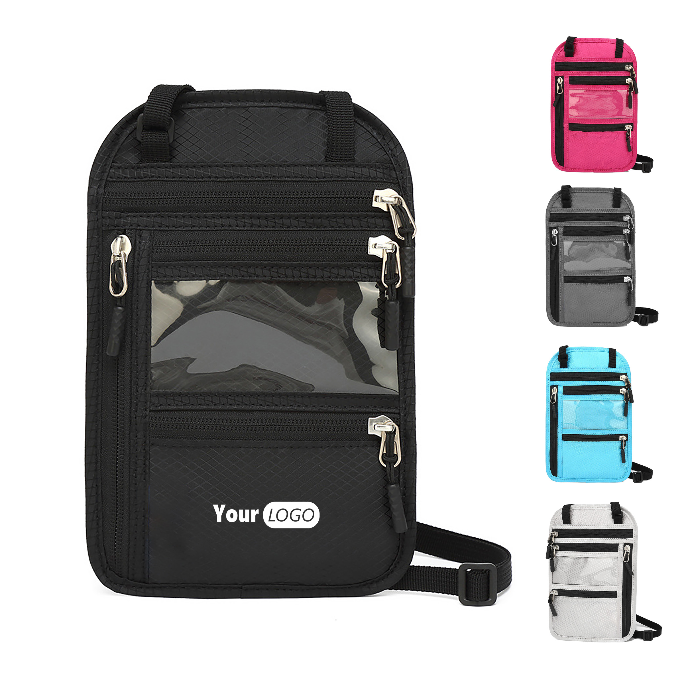 Multi-Zip Crossbody ID Holder With Clear Window 4