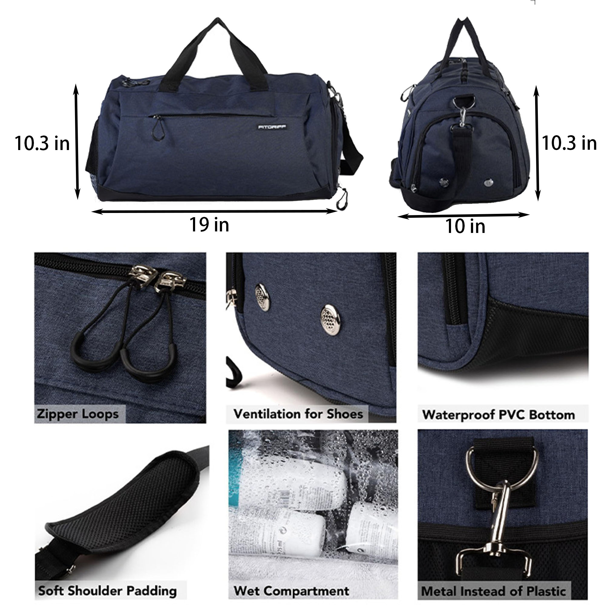 Gym bag with Shoe and Wet Compartment 3