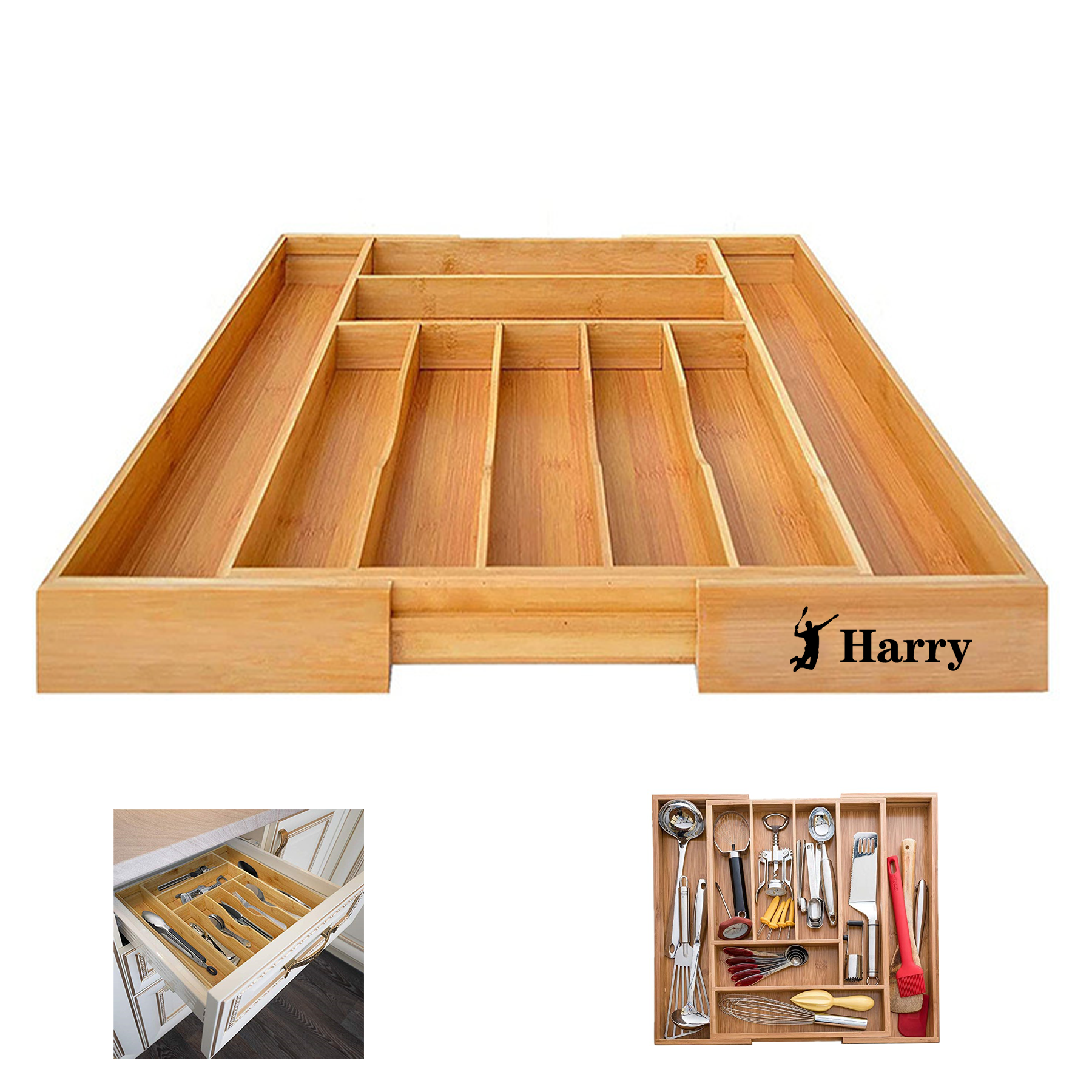 Bamboo Kitchen Drawer Organizer 1