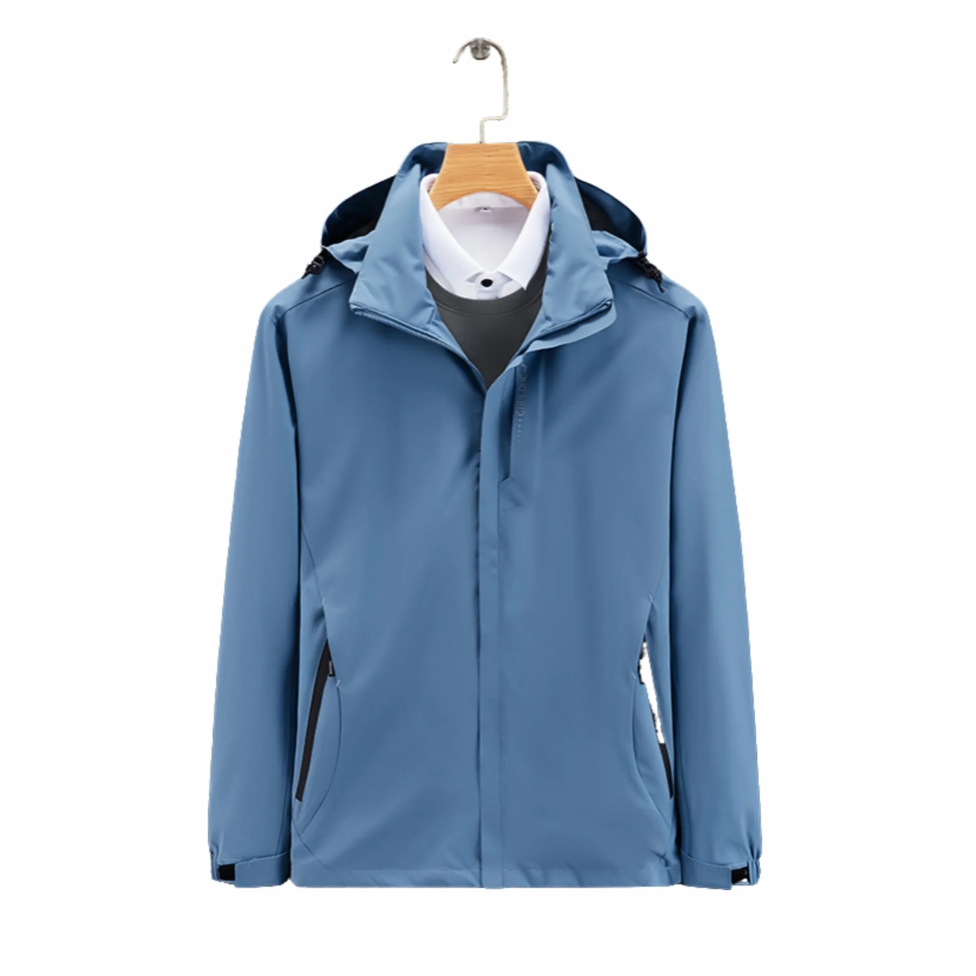 Unisex Outdoor Hooded Single-Layer 3-Proof Hiking Jacket 5