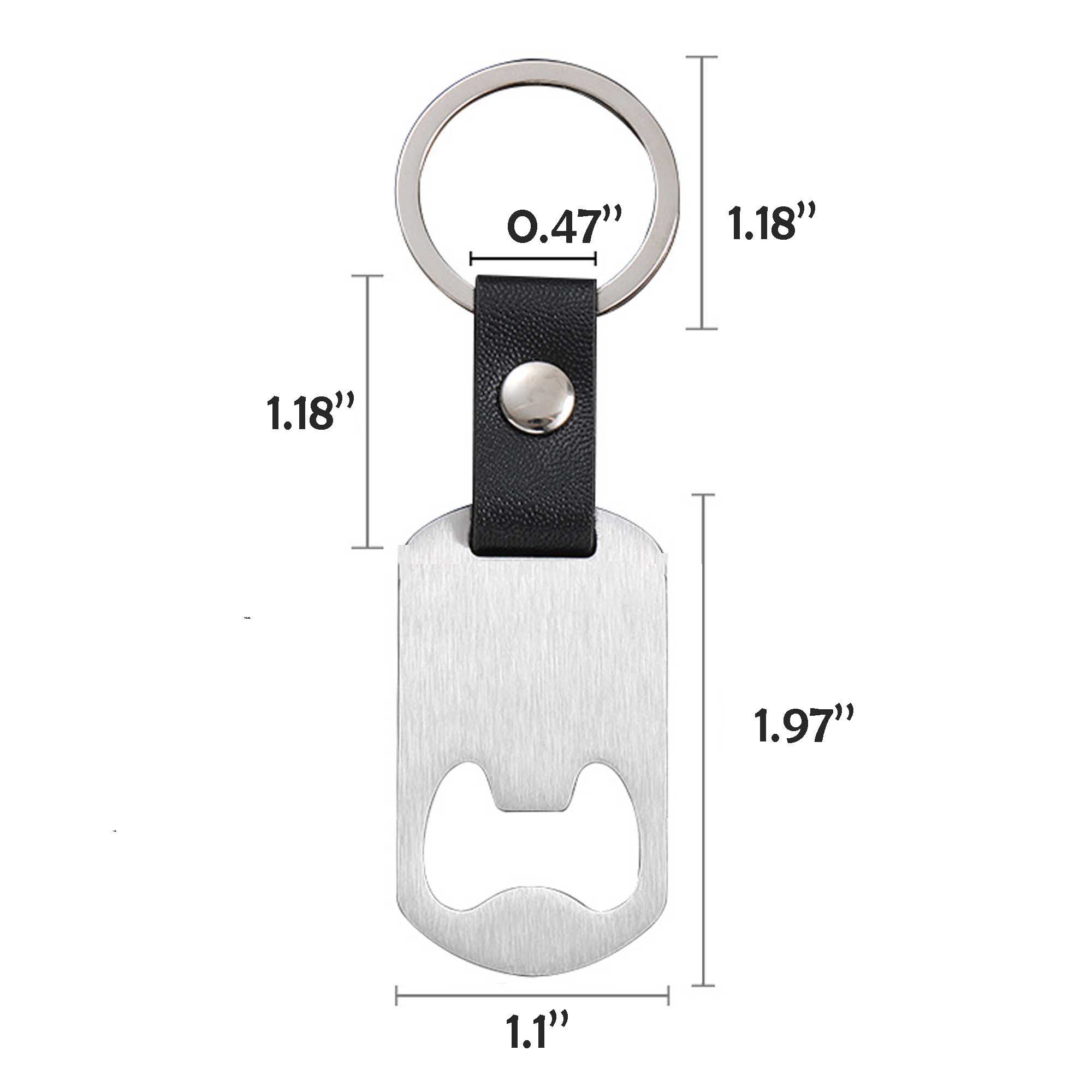 2-in-1 Portable Stainless Steel Beer Opener Keychain 3