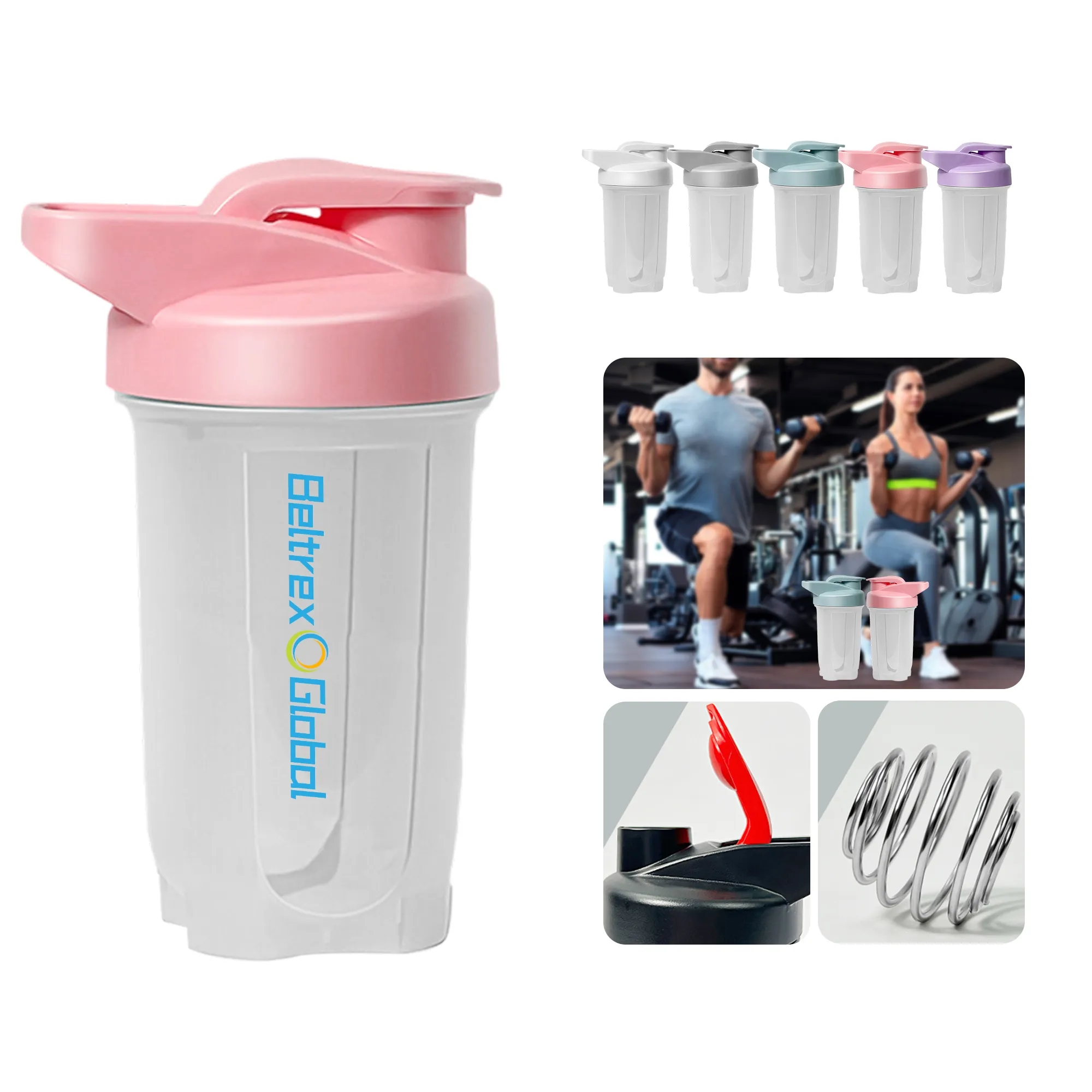 10 oz PP Shaker Cup with Flip Top and Handle 4
