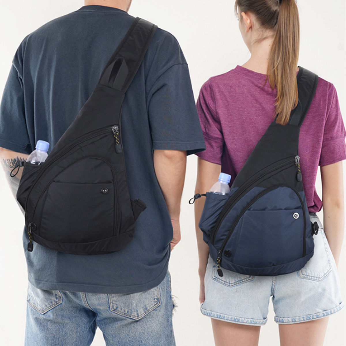 Versatile Sling Chest Bag W/ Water Bottle Pouch 6