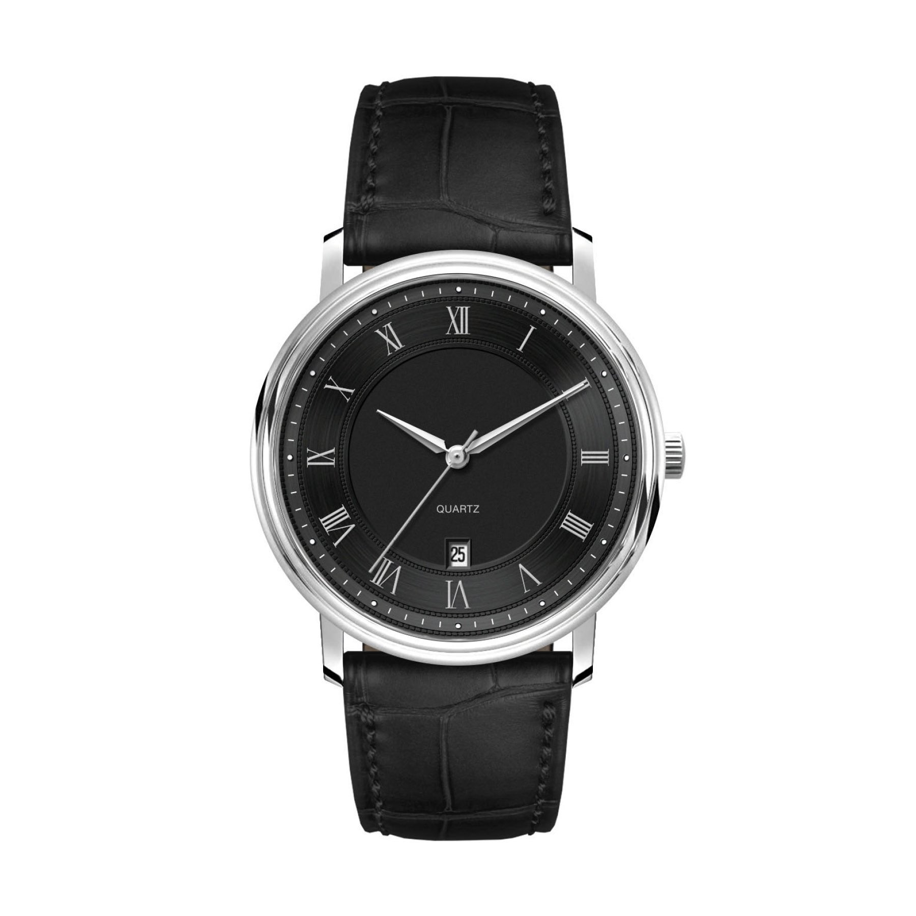 40MM, SS, SILVER CASE,  3-HAND MVT, DTE 4