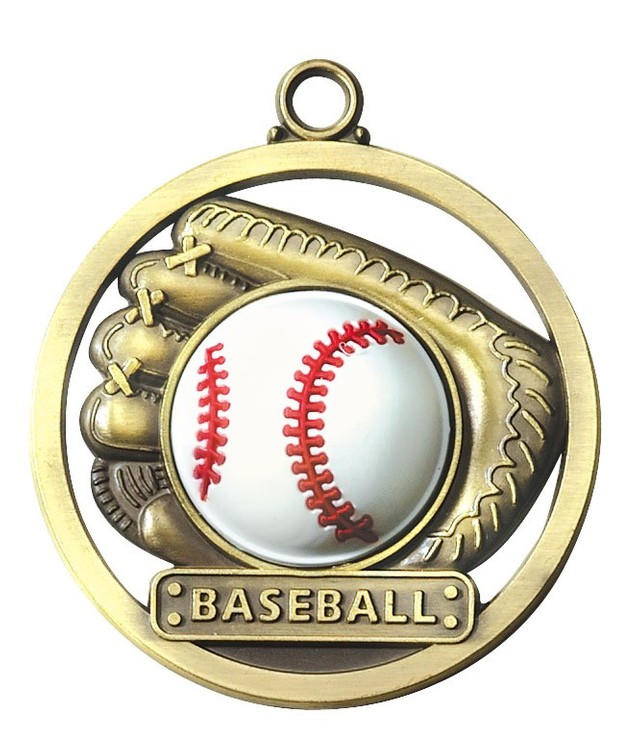 Baseball Game Ball Medal, 2" 2