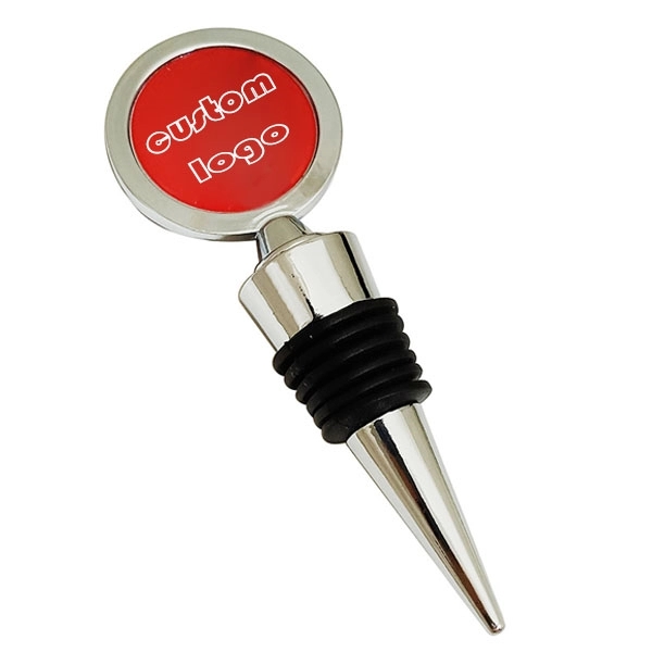 Round Epoxy Silver Wine Bottle Stopper 4