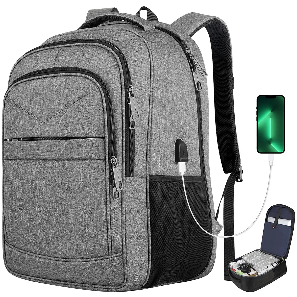 Extra Large Travel Carry on Laptop Backpack with USB Port 4