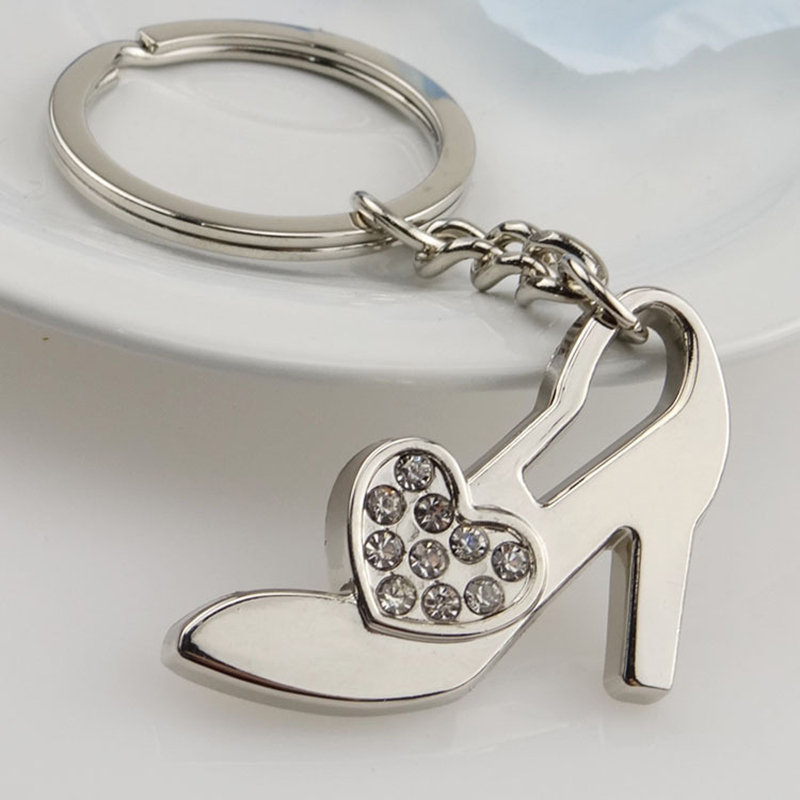 Diamond-Studded High Heel Metal Keychain 3