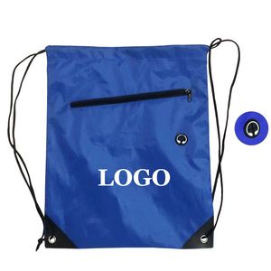 Drawstring Sport Camping Climbing Backpack With Zipper Pocket 4