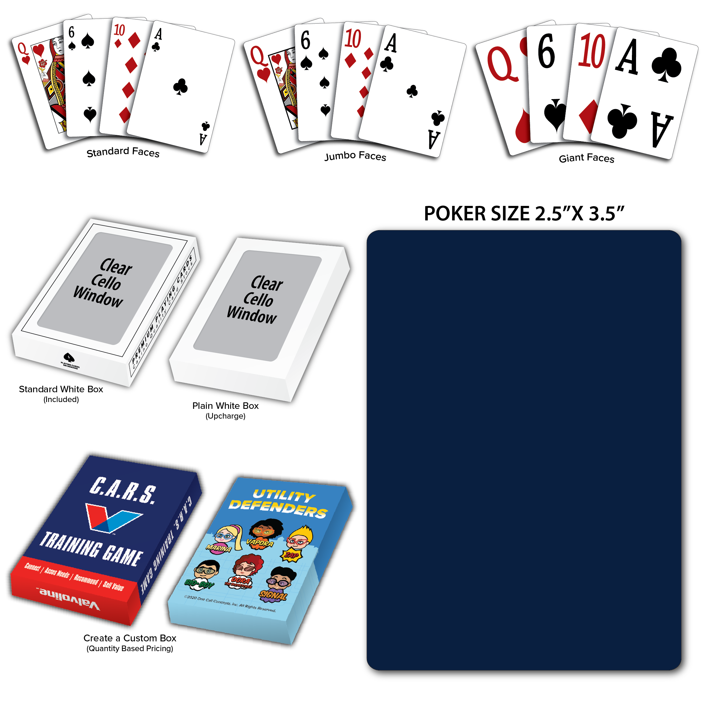 Solid Back Navy Poker Size Playing Cards 3