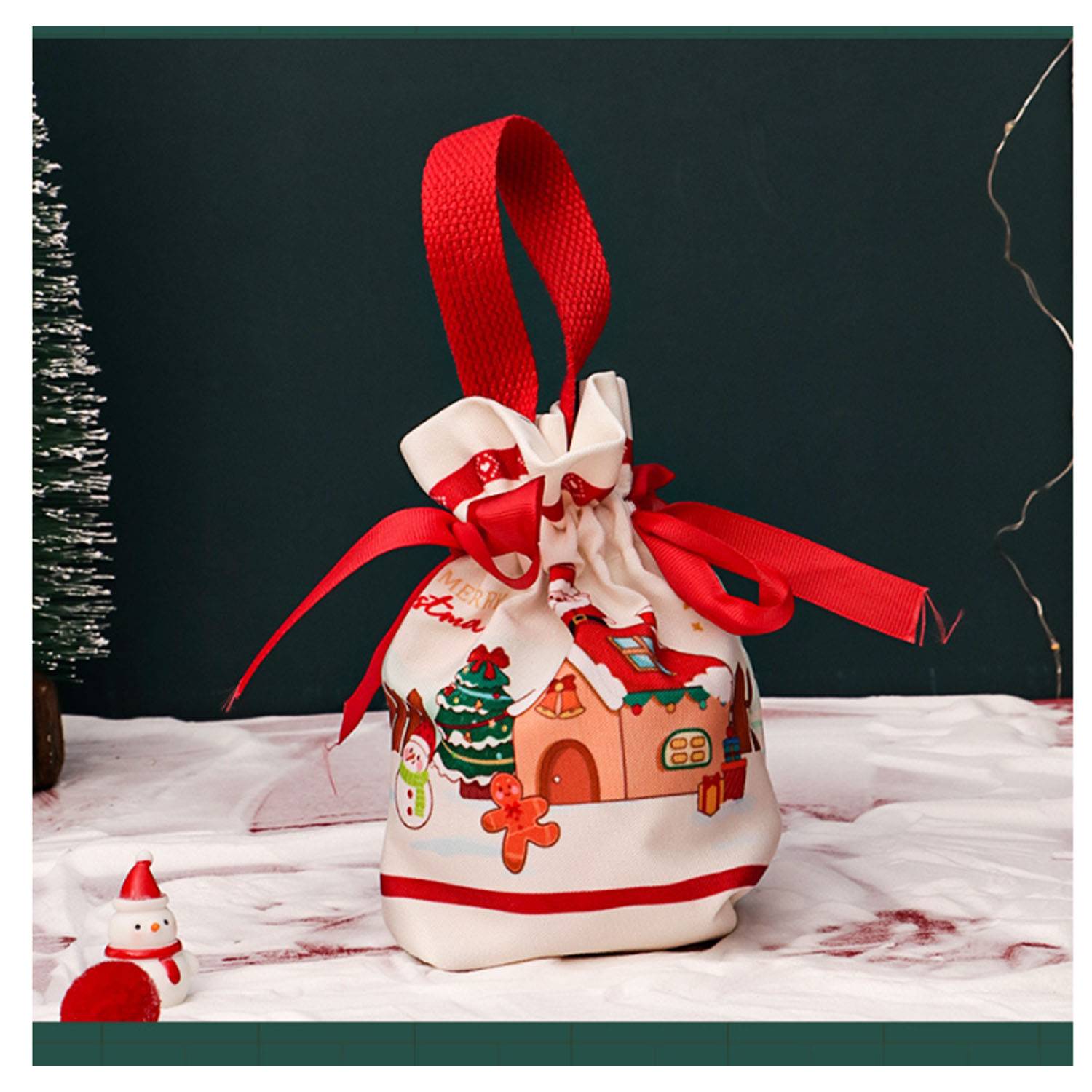Christmas Canvas Gift Bag, custom tote bag with logo imprint 4