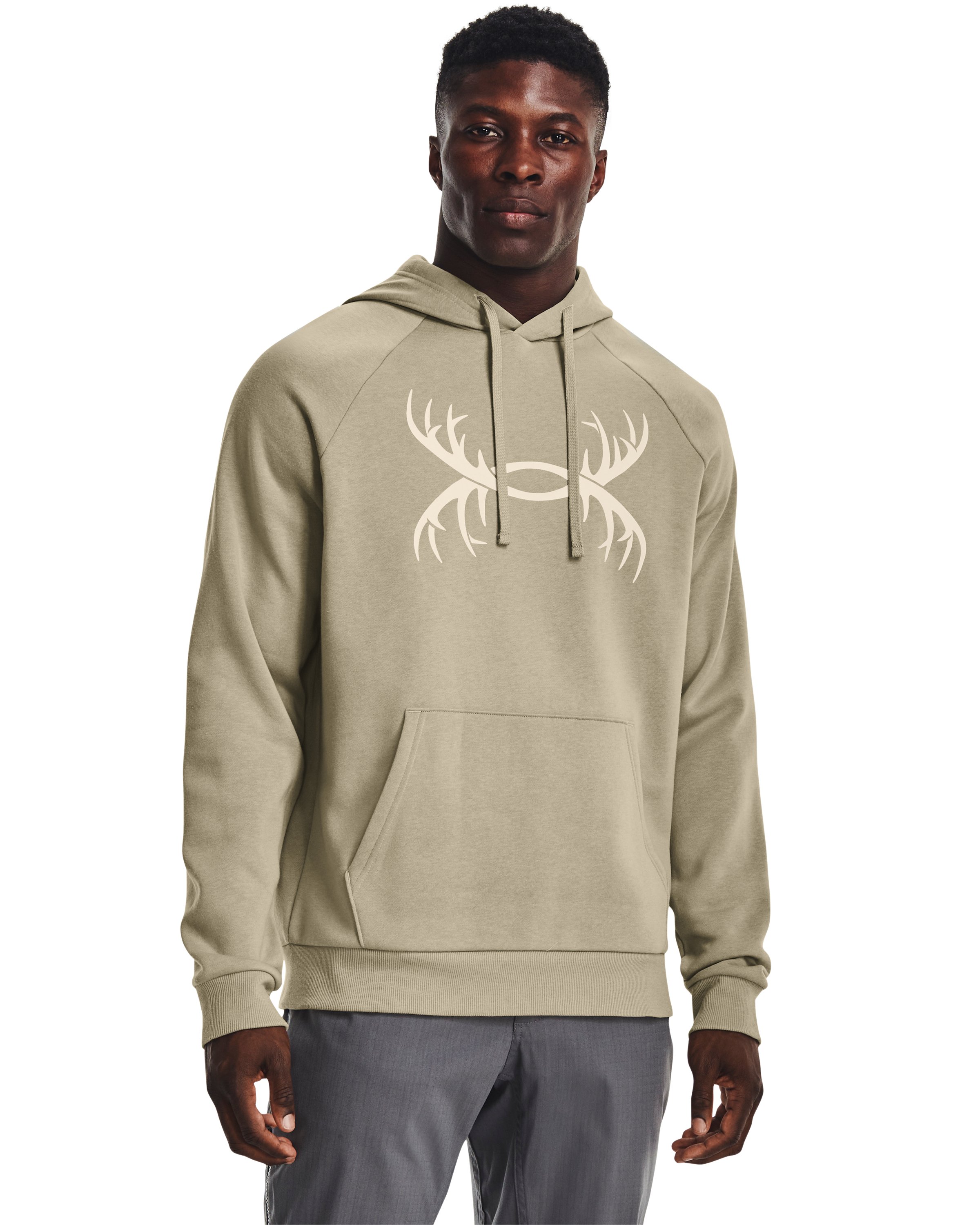 UA Rival Fleece Antler Men's Hoodie, custom hoodie or sweatshirt with logo imprint 2