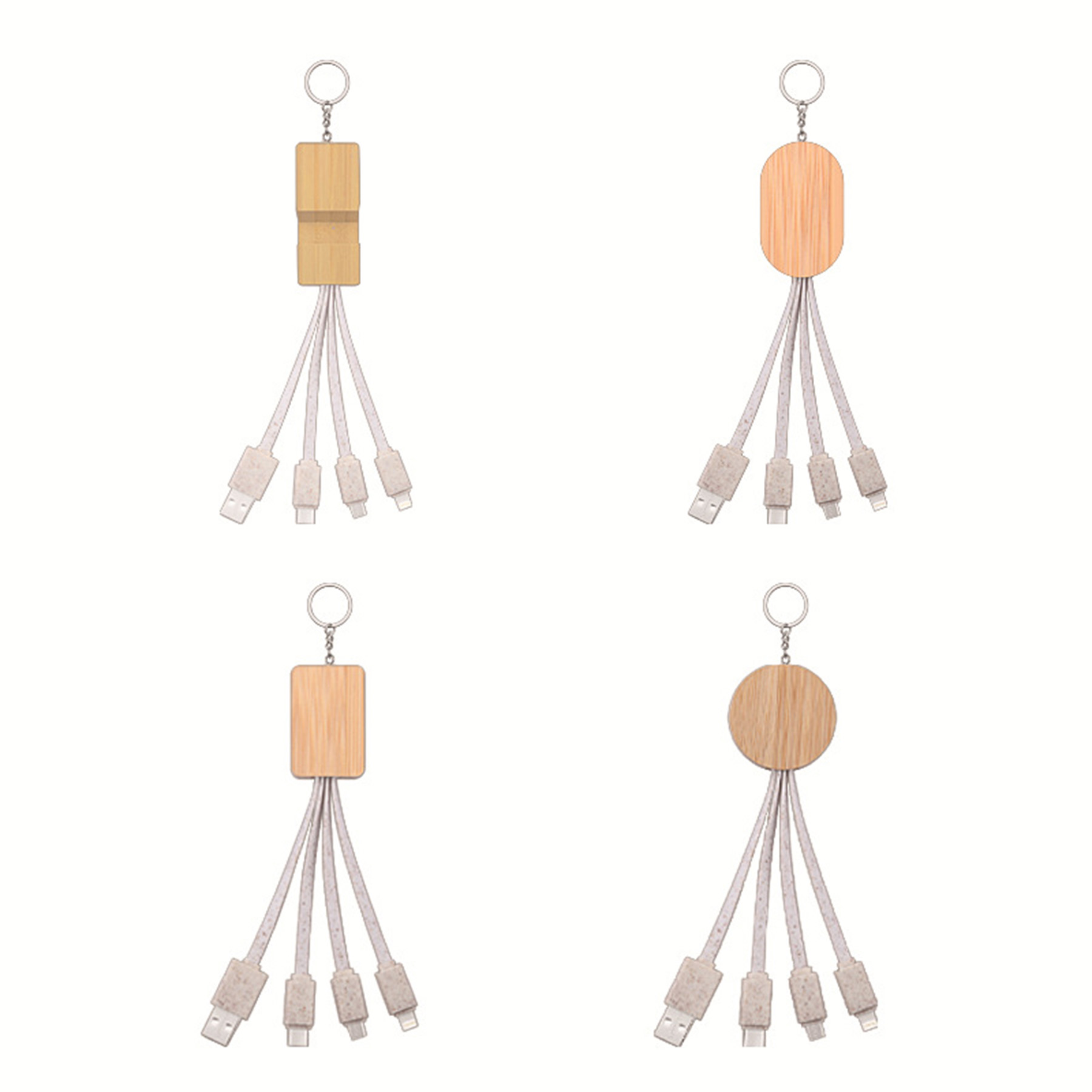 USB Universal Short Phone Keychain Charger Cable 2
