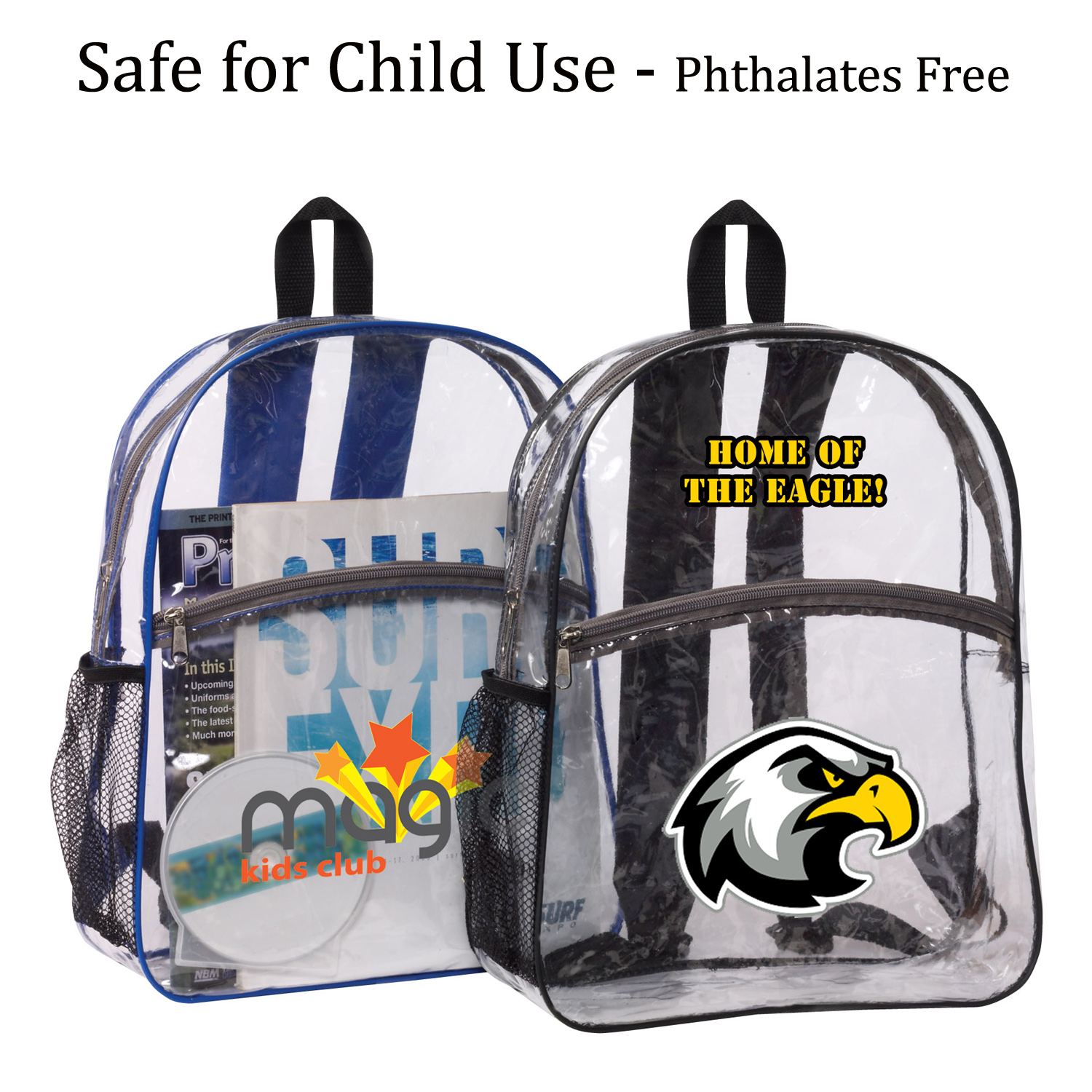 New & Improved Clear Zipper Backpack, Safe for Child Use 1