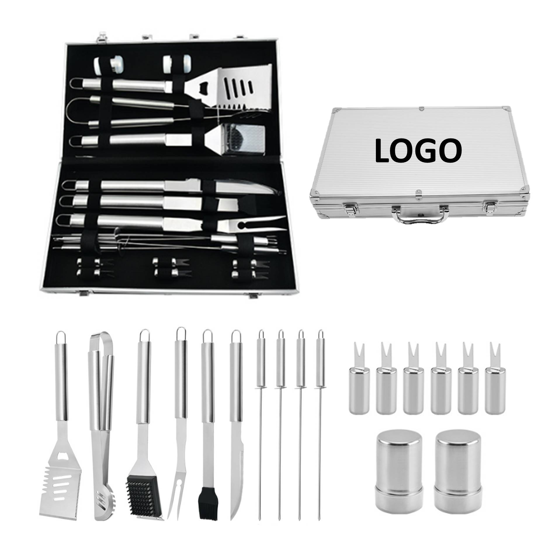 18pc BBQ Tools Set With Aluminum Box 3