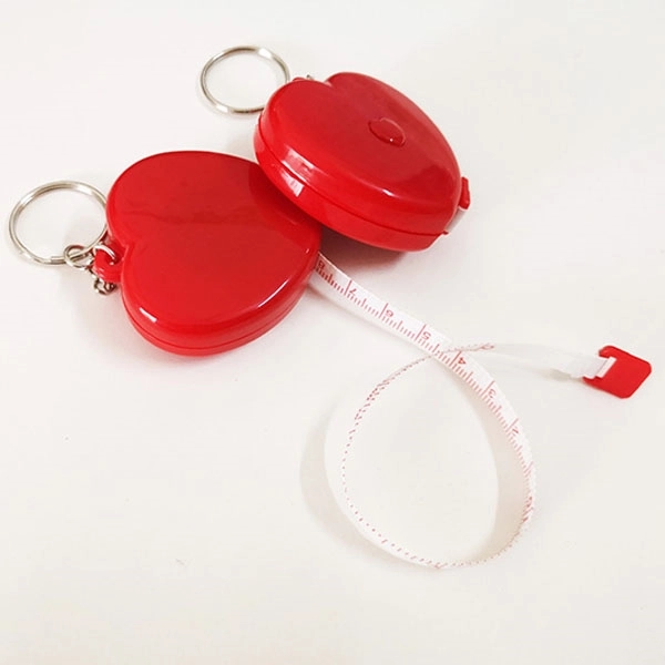 Custom Heart Shape Tape Measure Keychain 4