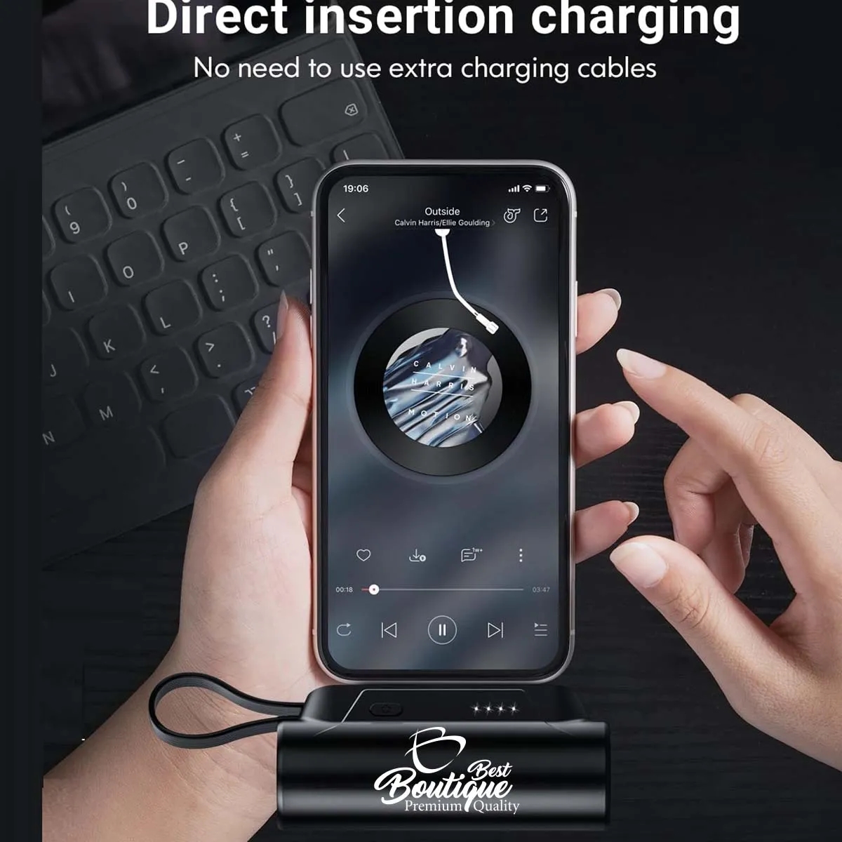 4000mAh Small Portable Fast Charger Built-in Flashlight 5