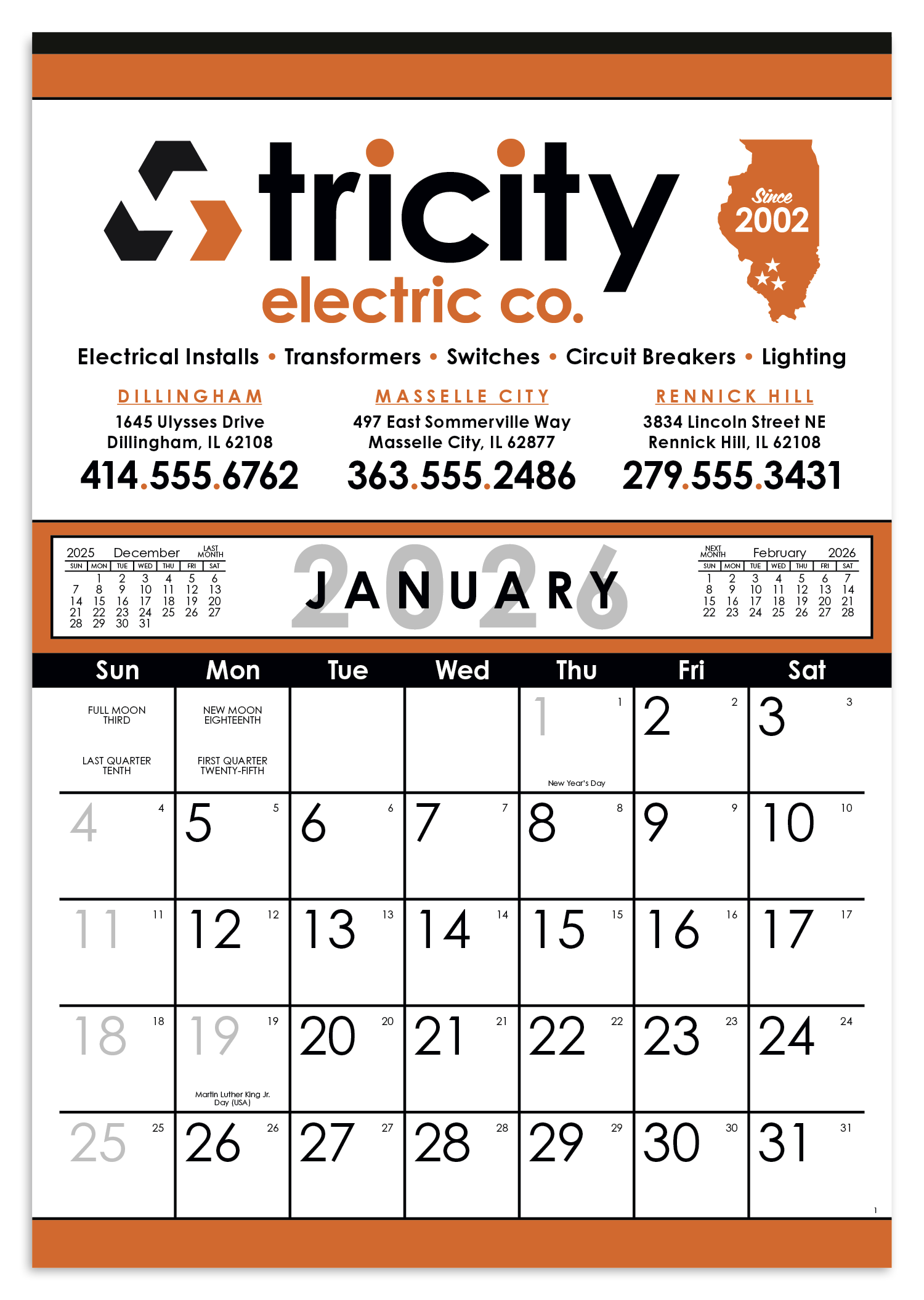 Skinner & Kennedy® Commercial 12-Sheet Calendar 8