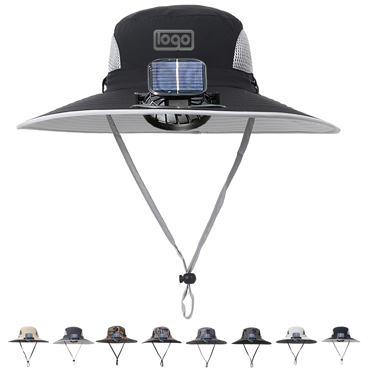Wide Brim Solar USB Rechargeable Fan Sun Hat 15