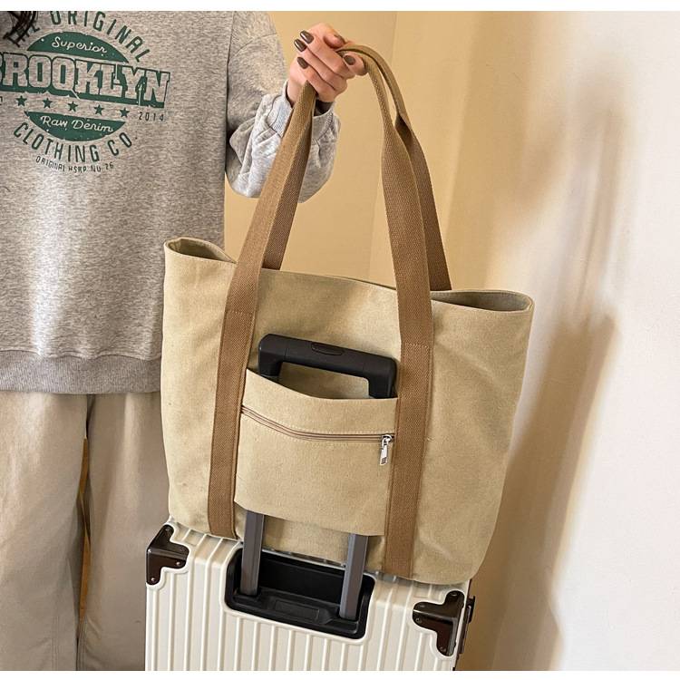 Travel Reusable Canvas Tote Bag Daily Shoulder Handbag 9
