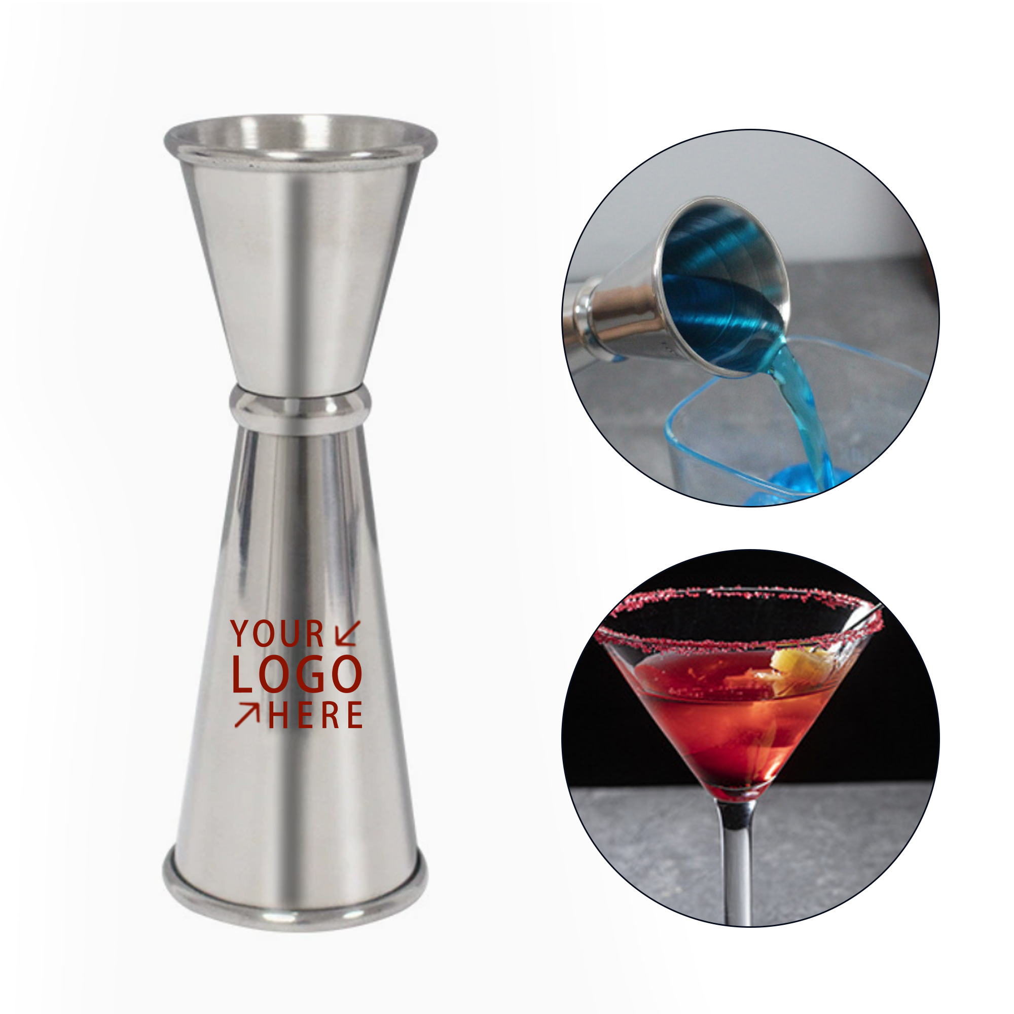 Tall Double Sided Stainless Steel Cocktail Jigger 2