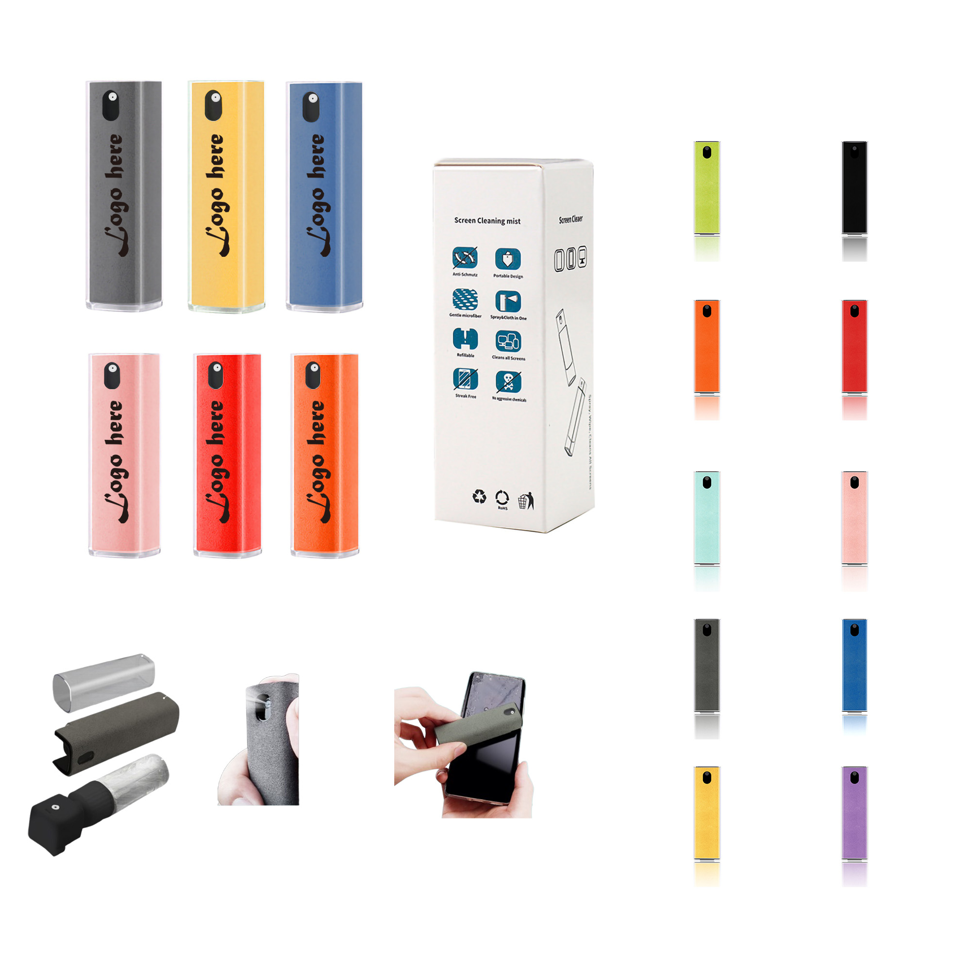 Custom Eyeglass Screen Cleaner Sanitizer Spray MOQ50 6