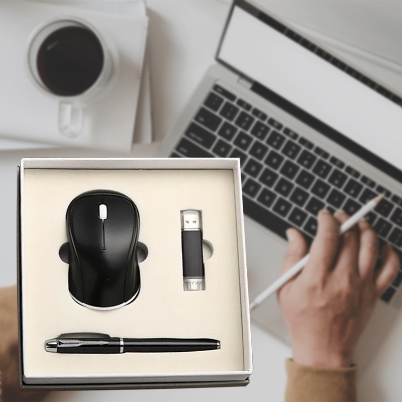 Executive Tech Trio — Wireless Mouse, Pen & USB 10