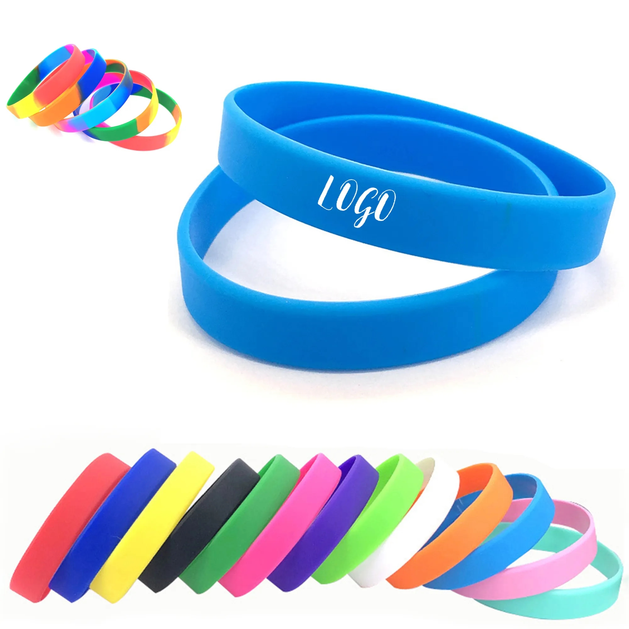 Solid Colored Silicone Wristband (1/2" Wide) 3