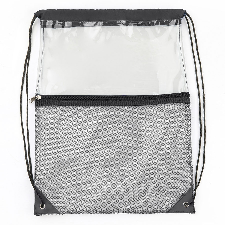 ClearPass Drawstring Bag w/ Zipper Front Pocket 3