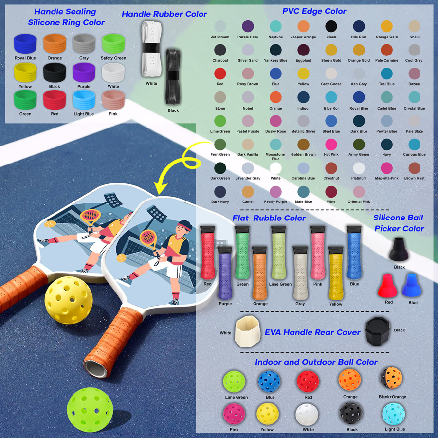 Glass Fiber Pickleball Set w/ Shoulder Bag