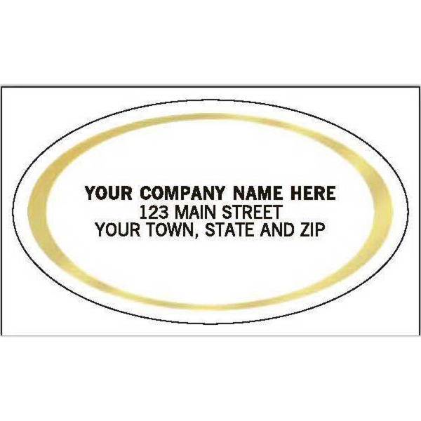 Oval - Advertising Labels - Gold Foil Border 3
