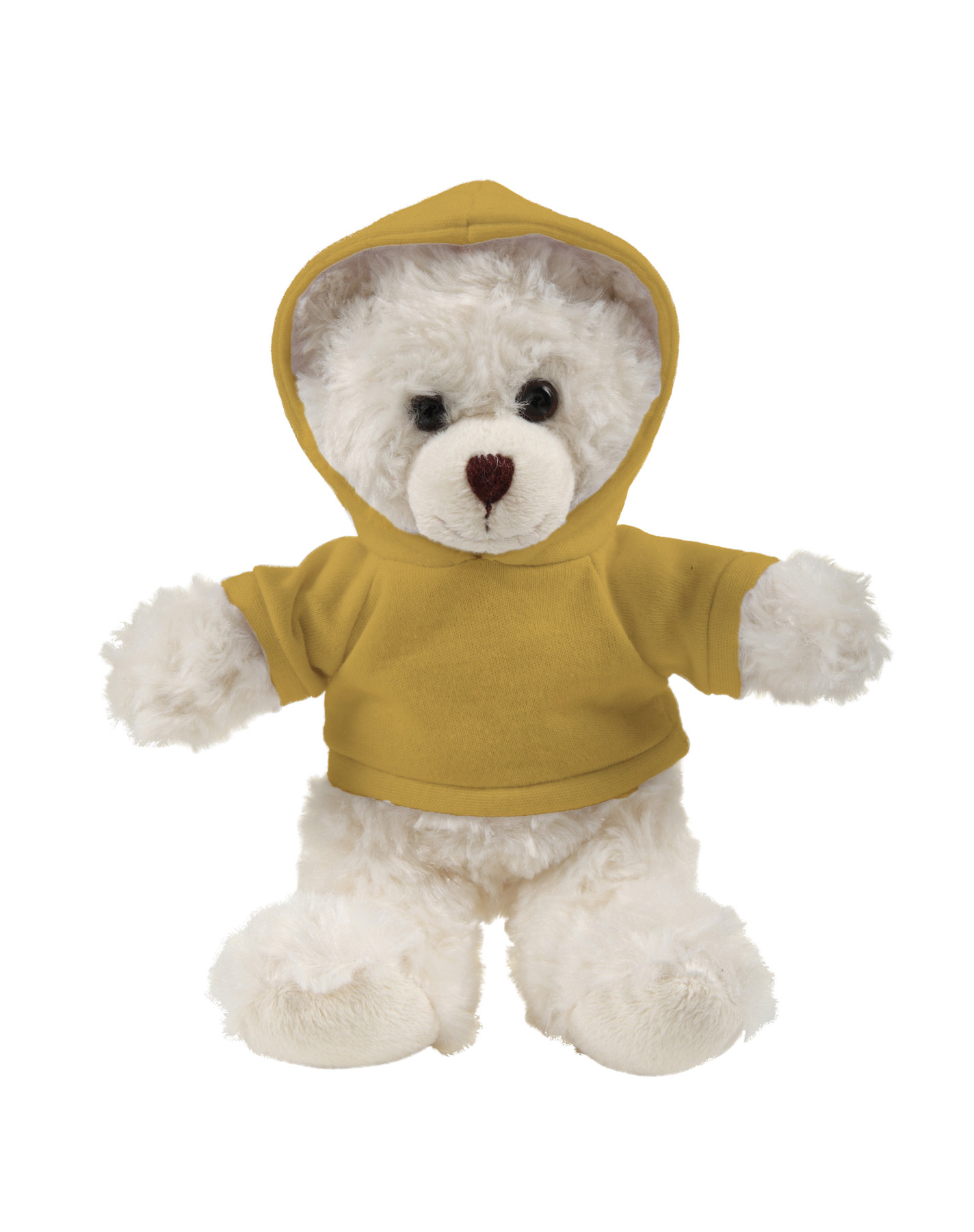 soft plush  Cream Curly Sitting Bear with hoodie 5