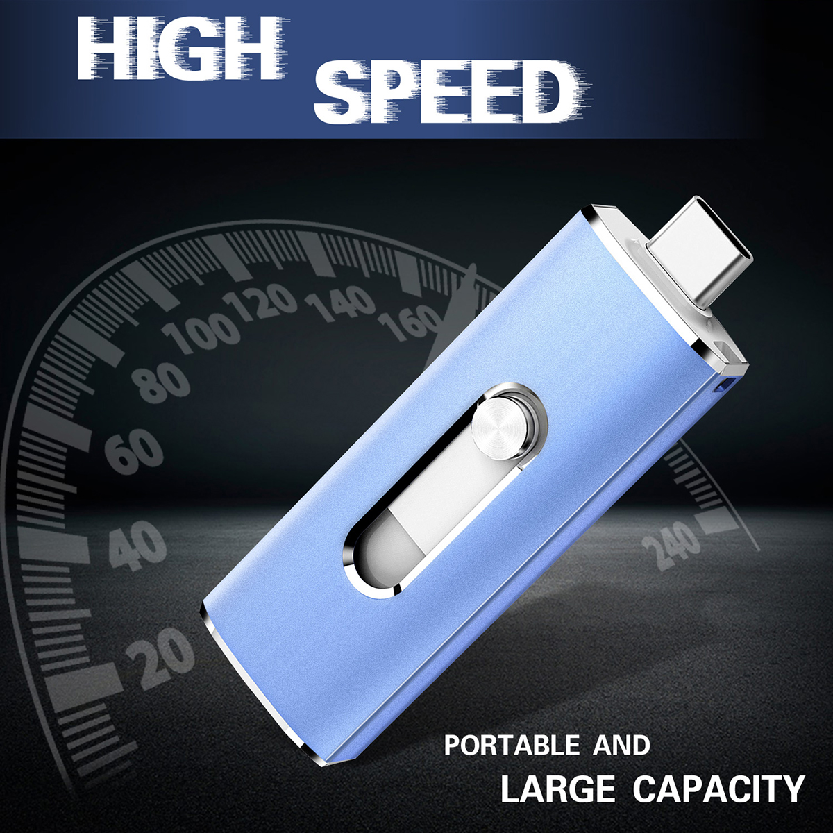 Metal Dual USB and Type-C OTG Drive - Expand Storage on Computer, Mobile Devices, Android and iPhone 10