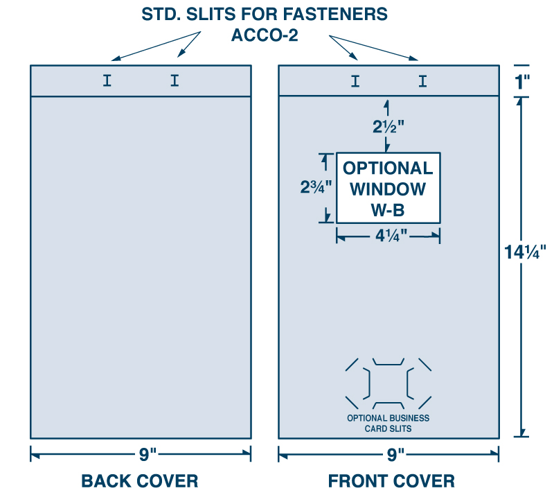 Legal Size Two-Piece Capacity Report Cover Side Tab Fastener 2