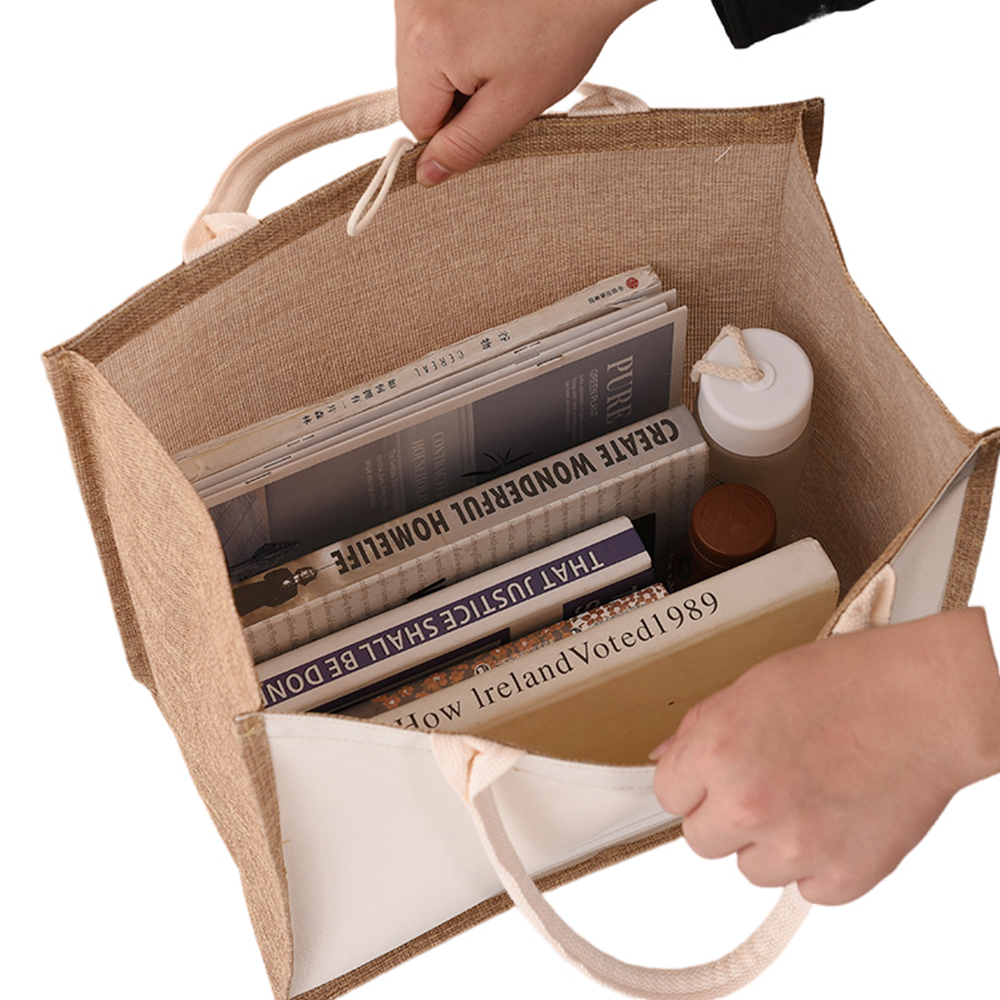10 " Jute Cotton Laminated Tote Bag 3