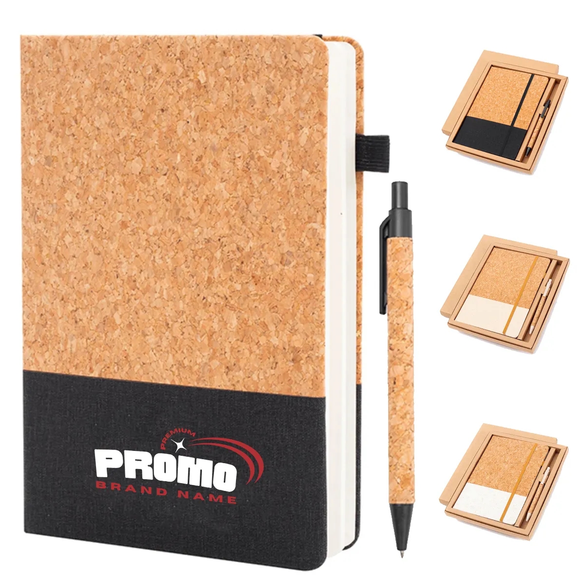 Eco Friendly Cork Gift Soft Wood Notebook Set with Pen 5