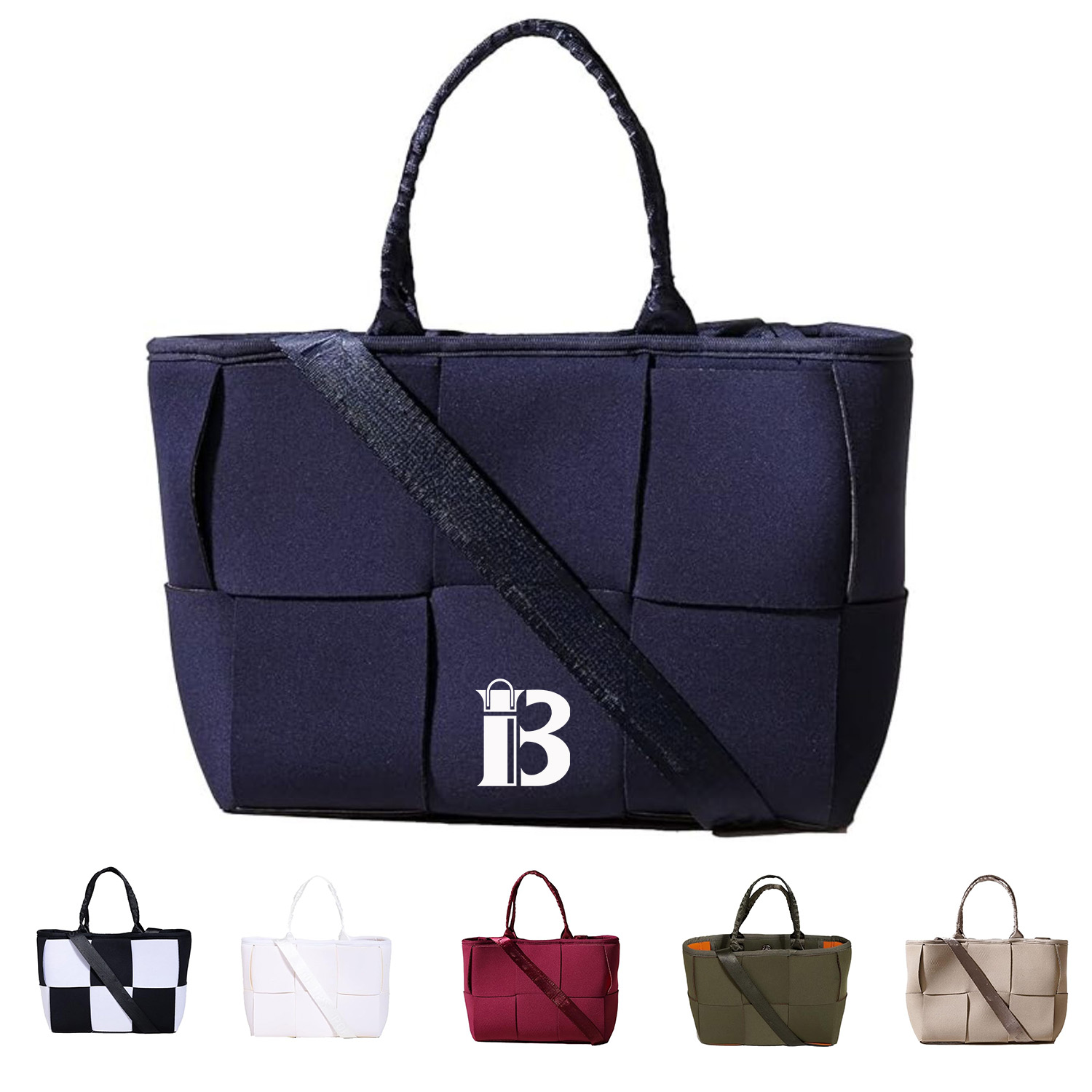 Neoprene Patchwork Design Crossbody Tote Bag for Daily Use 2