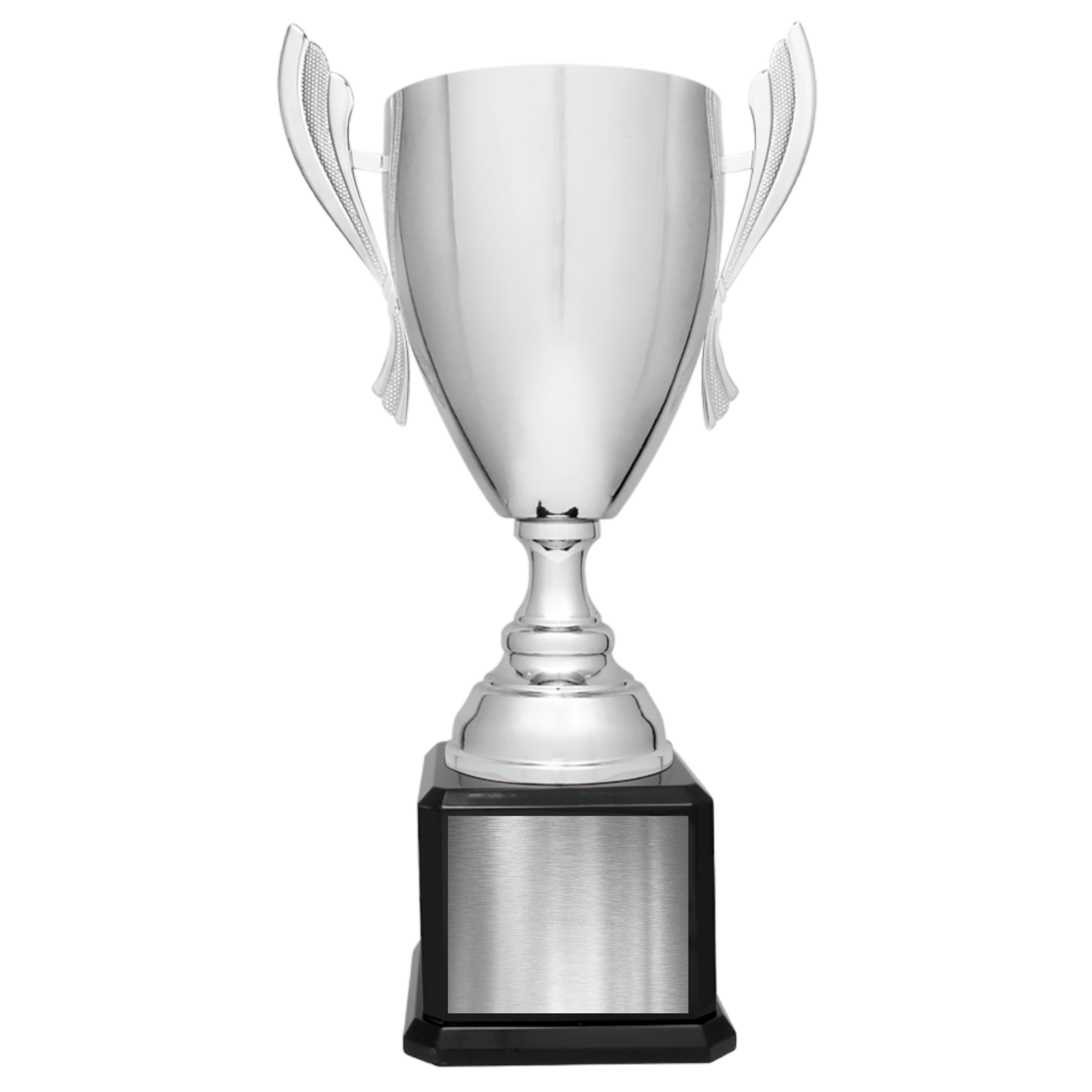 22" Silver Completed Metal Cup Trophy on Black Royal Piano Finish Base 3